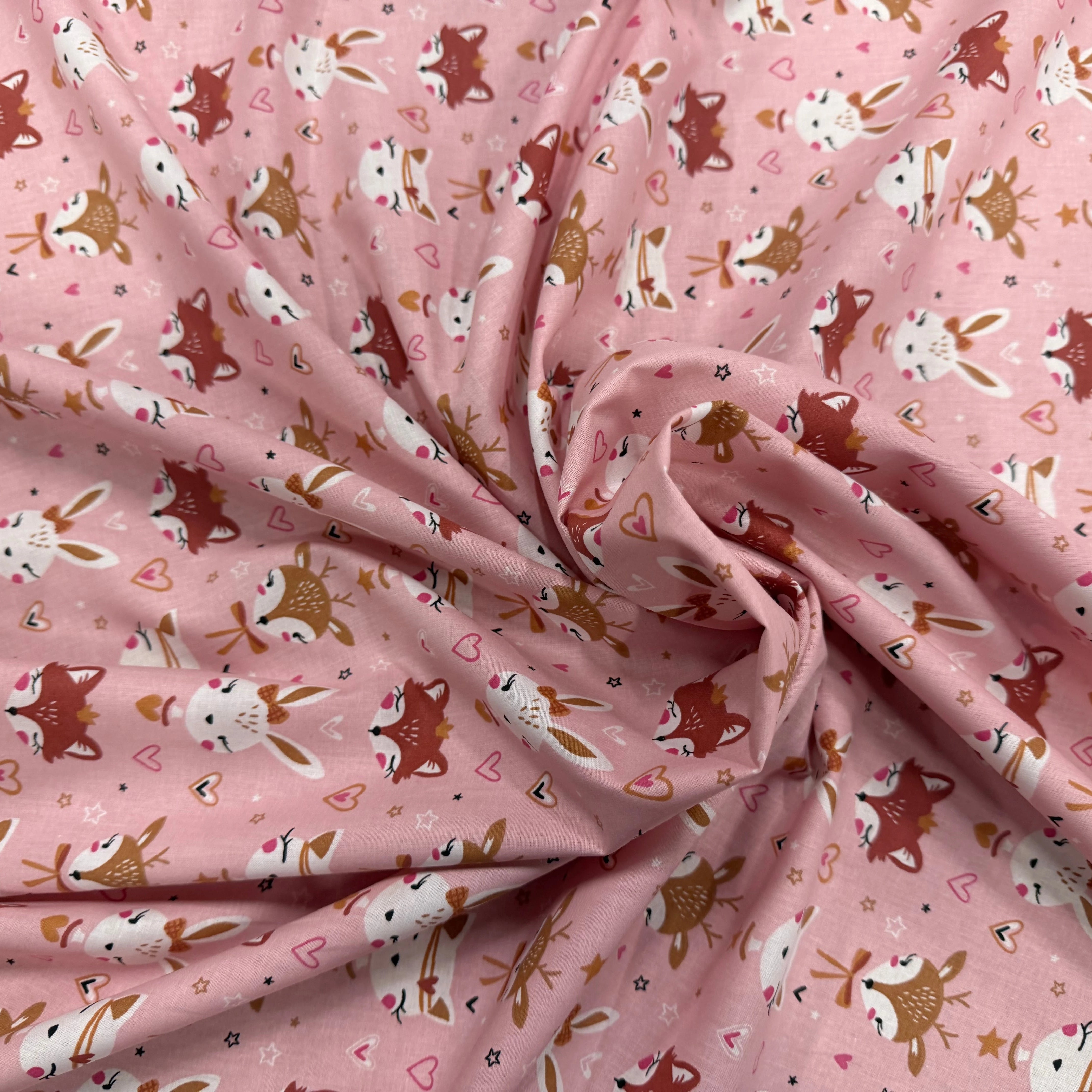 COTON IMPRIMÉ ANIBEL ROSE / MARRON - My Little Coupon