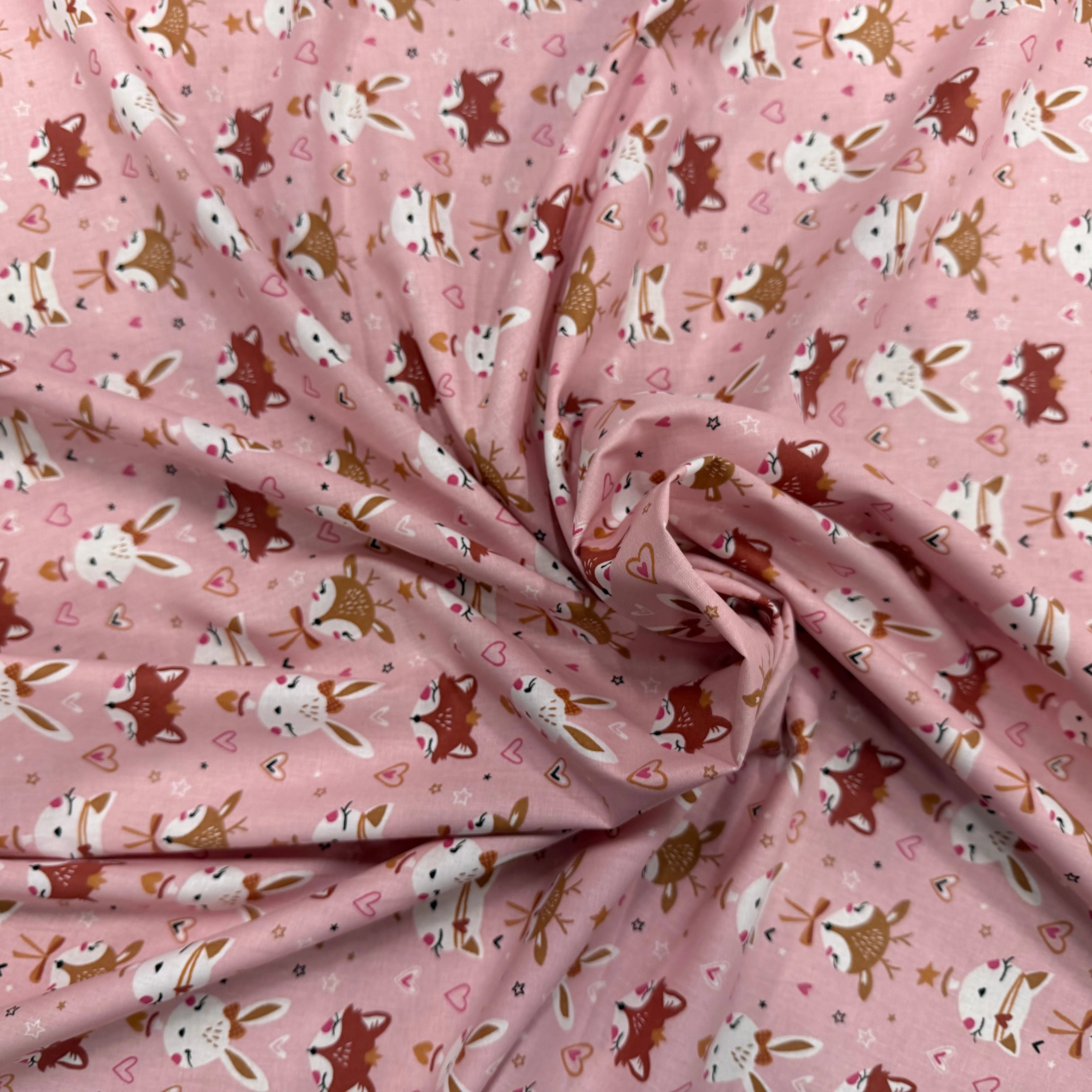 COTON IMPRIMÉ ANIBEL ROSE / MARRON - My Little Coupon