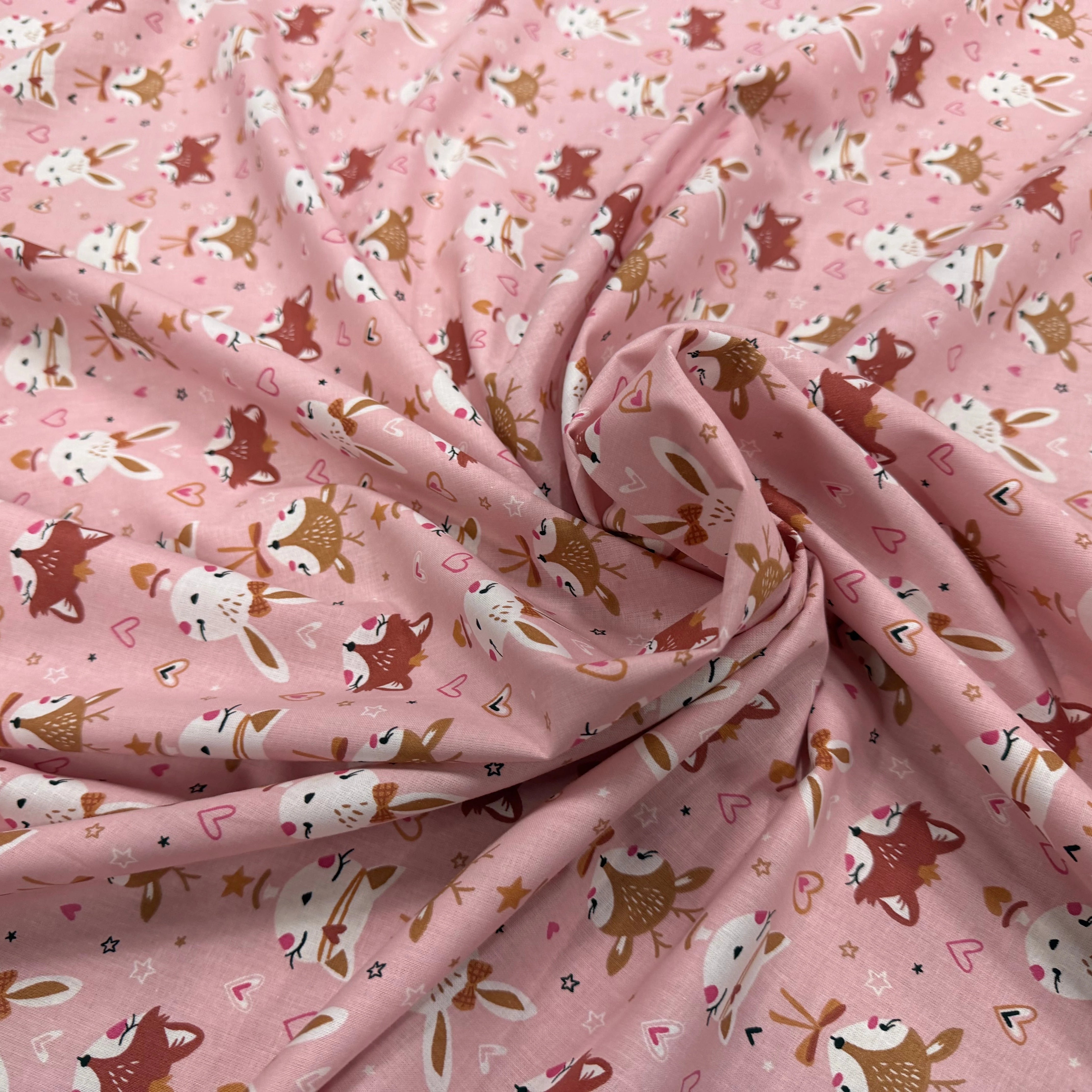 COTON IMPRIMÉ ANIBEL ROSE / MARRON - My Little Coupon