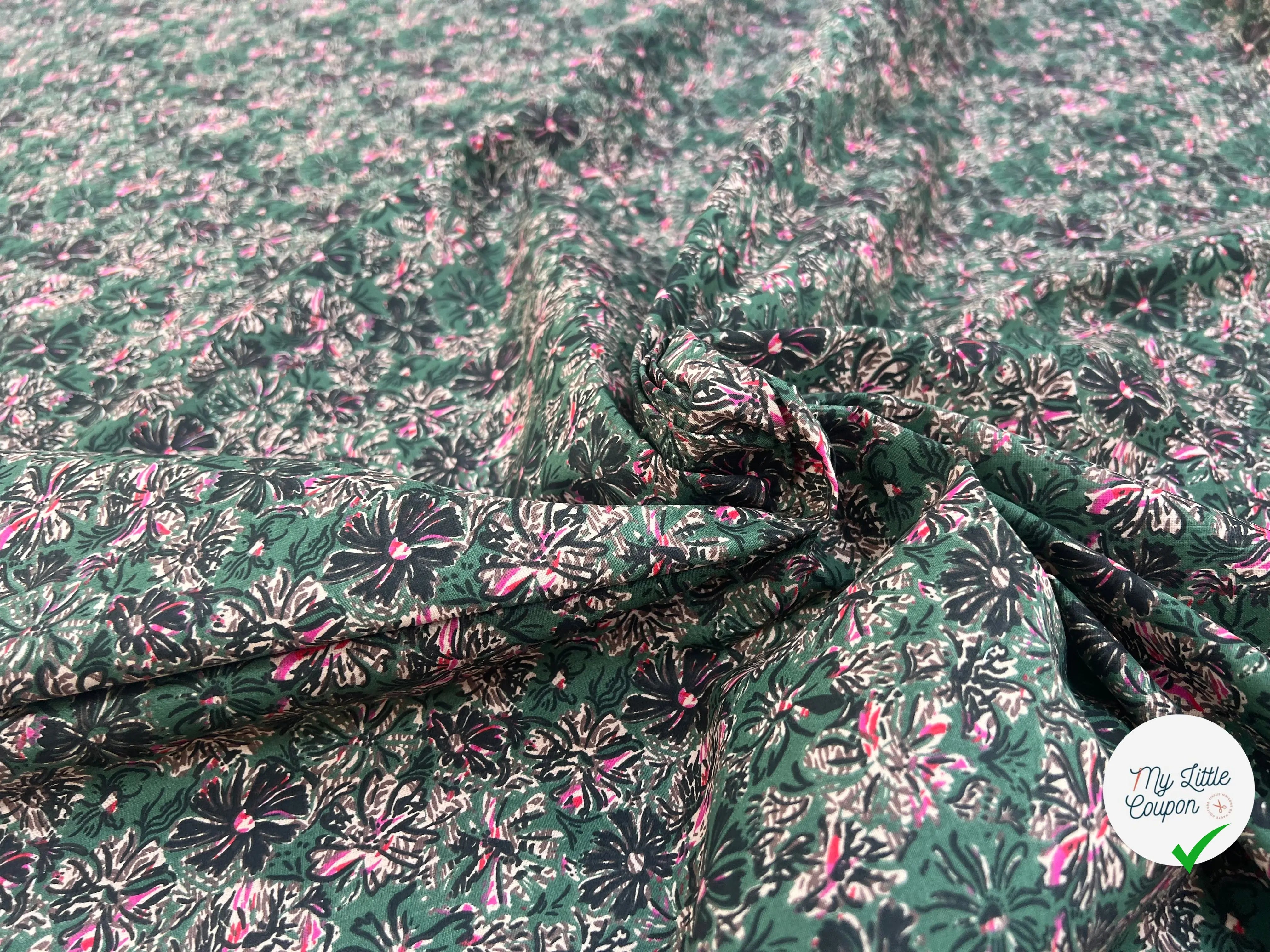 COTON IMPRIMÉ ENZA VERT / ROSE ENZA.NKDQ37ARL150020 - My Little Coupon