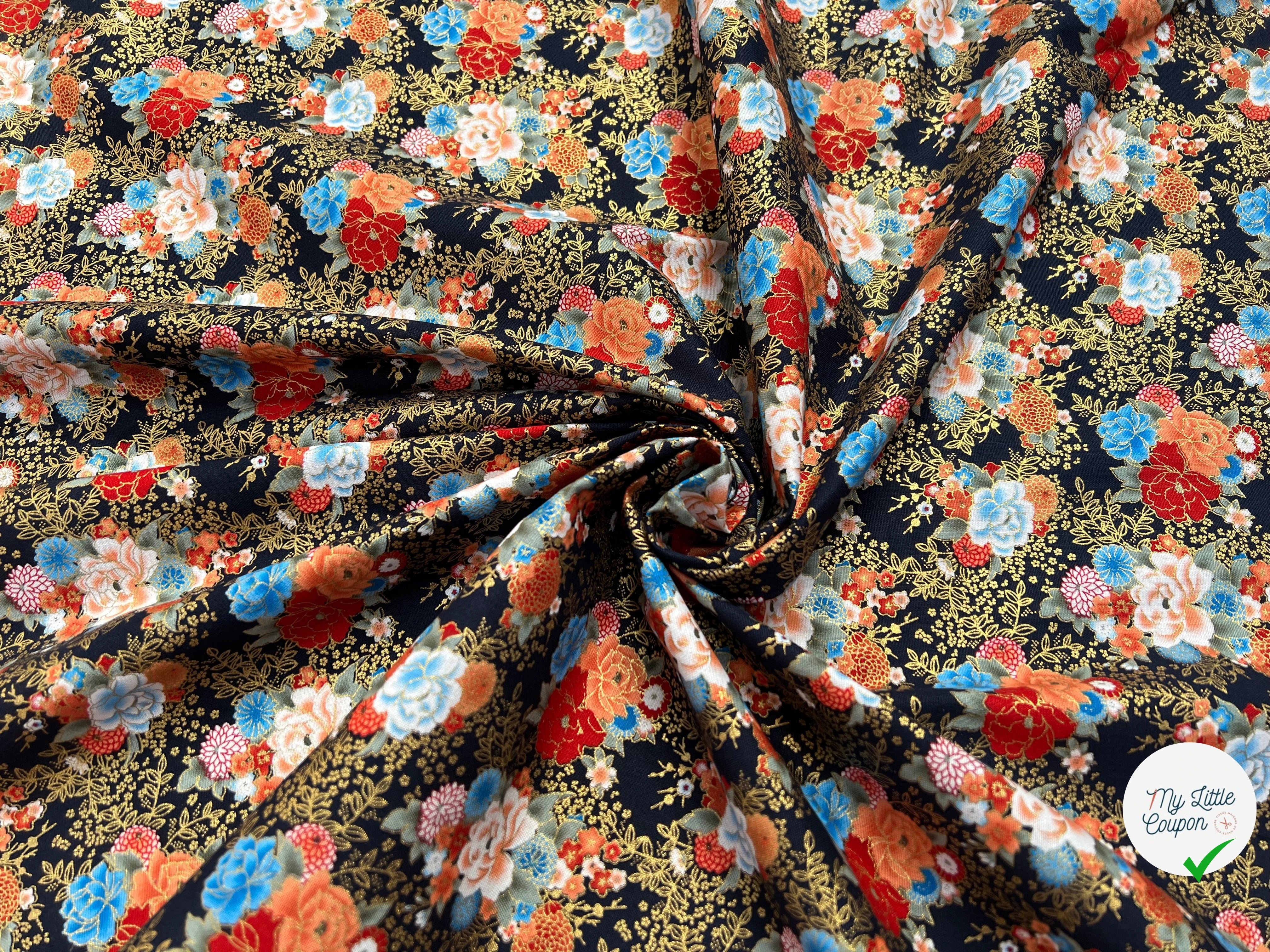 COTON IMPRIMÉ FOIL 06 NOIR 145 CM - My Little Coupon