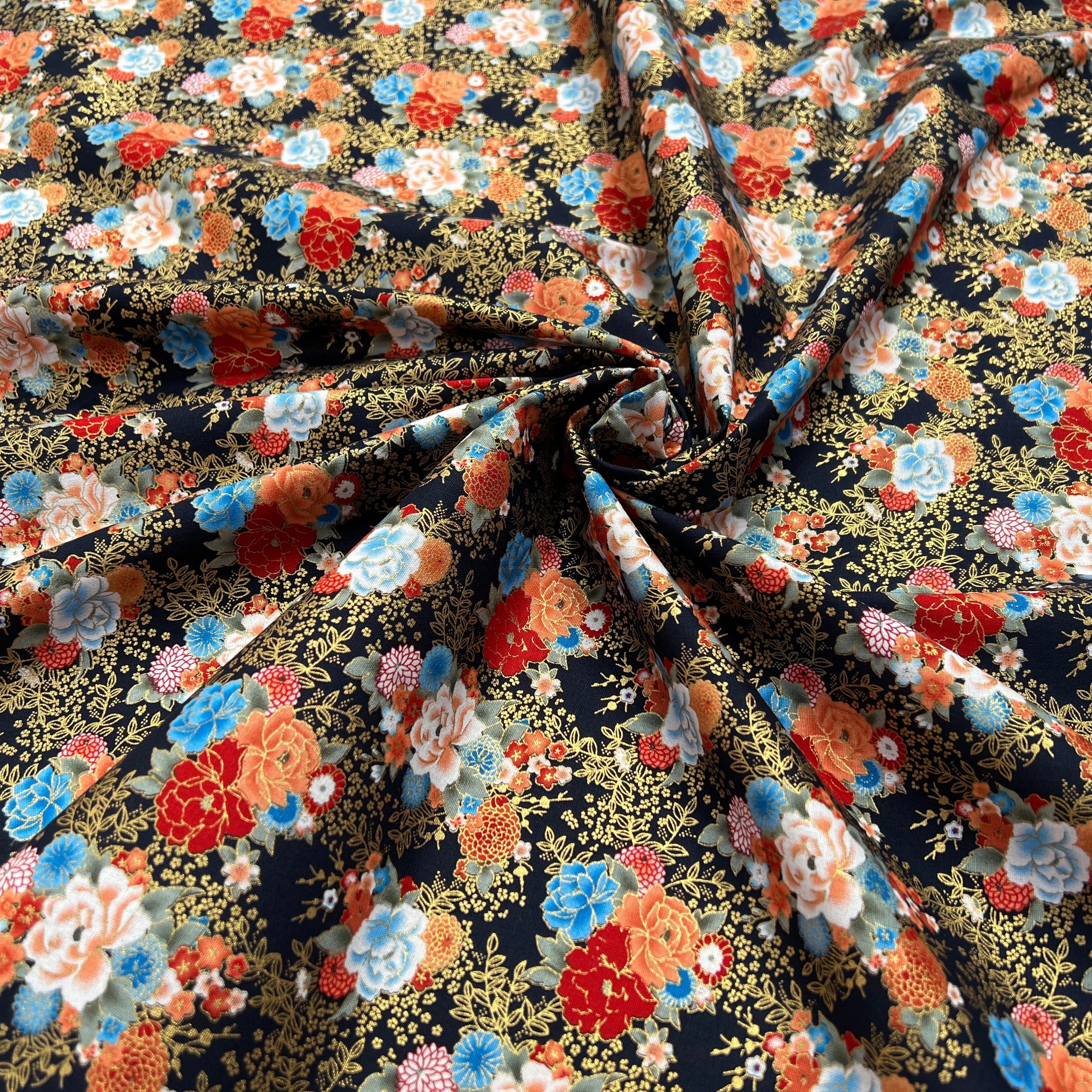 COTON IMPRIMÉ FOIL 06 NOIR 145 CM - My Little Coupon