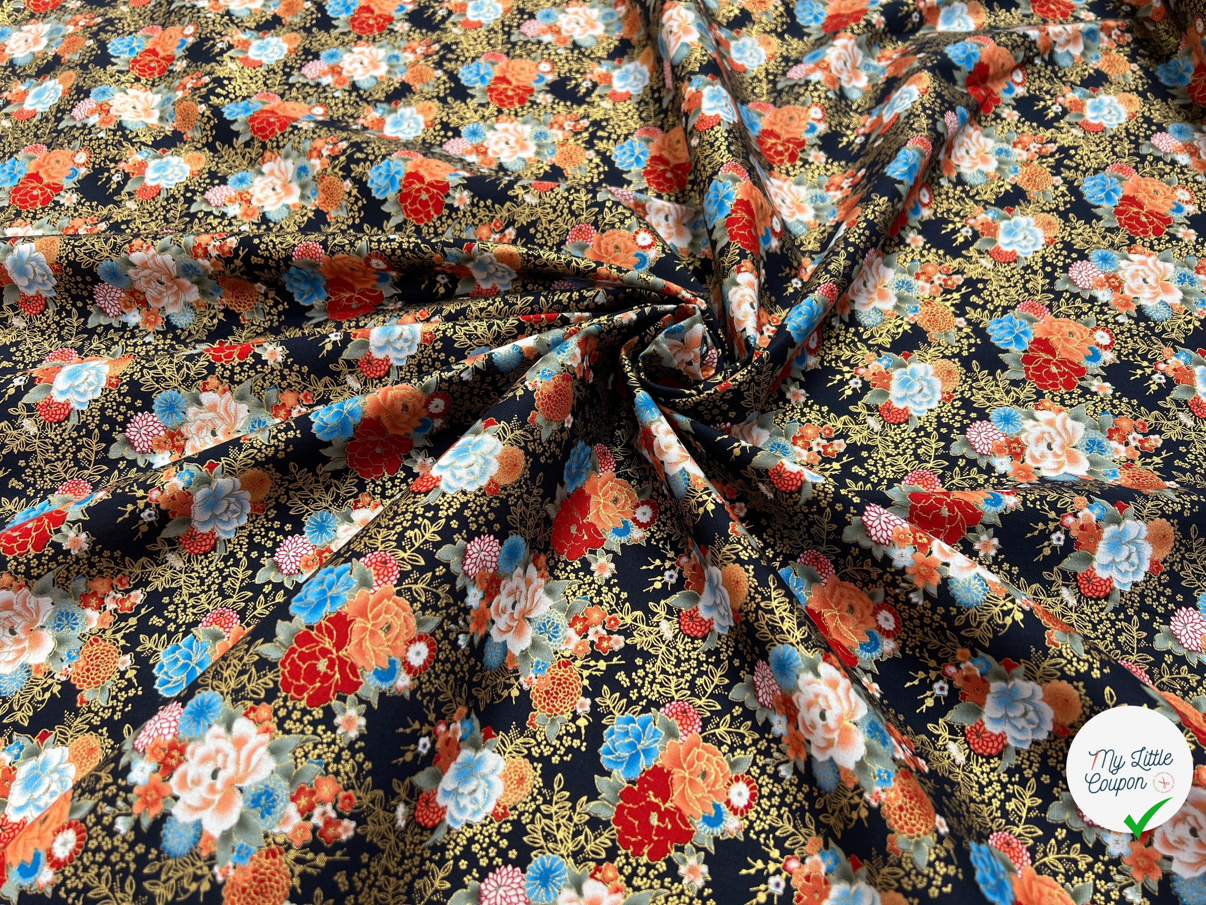 COTON IMPRIMÉ FOIL 06 NOIR 145 CM - My Little Coupon