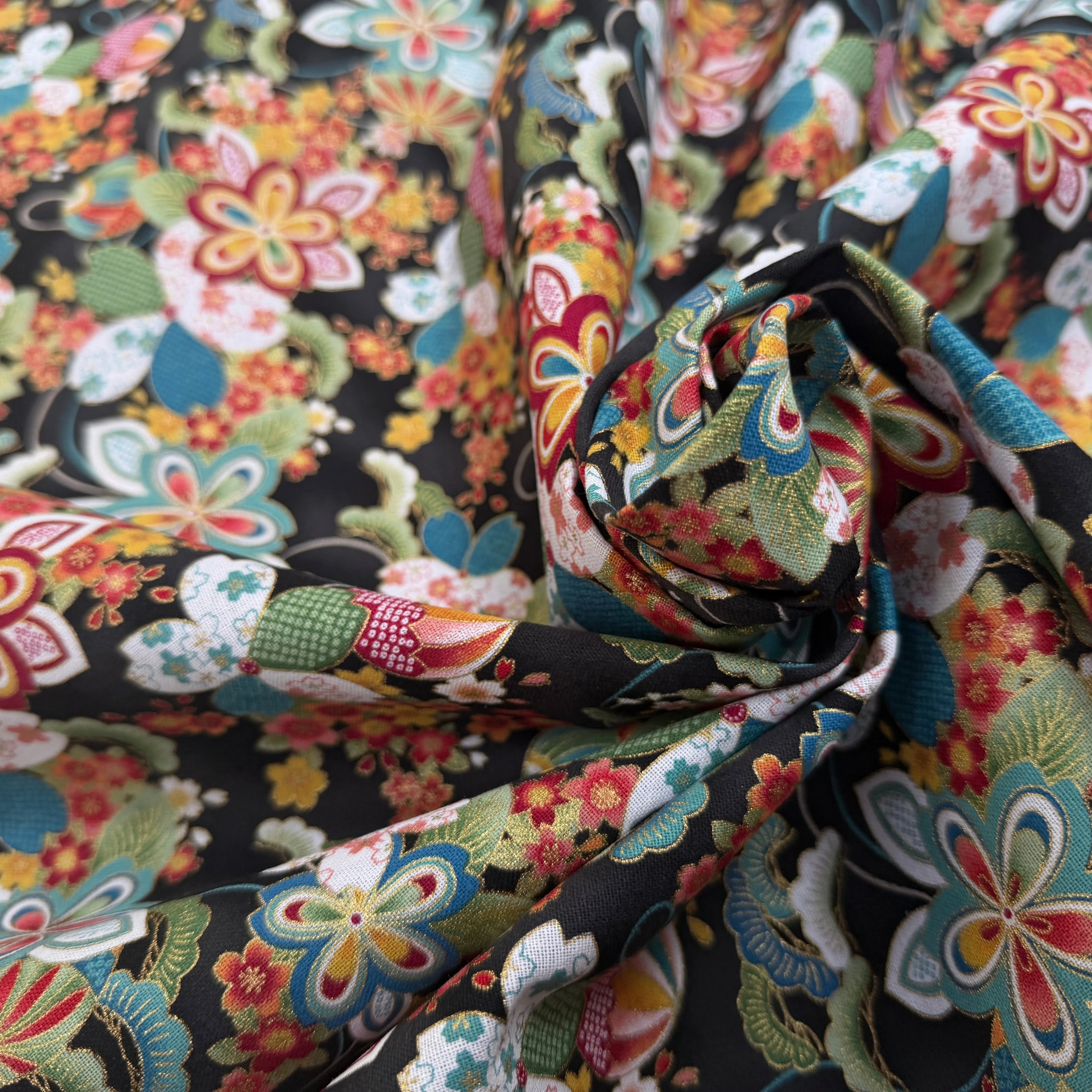 COTON IMPRIMÉ FOIL 15 NOIR 145 CM - My Little Coupon