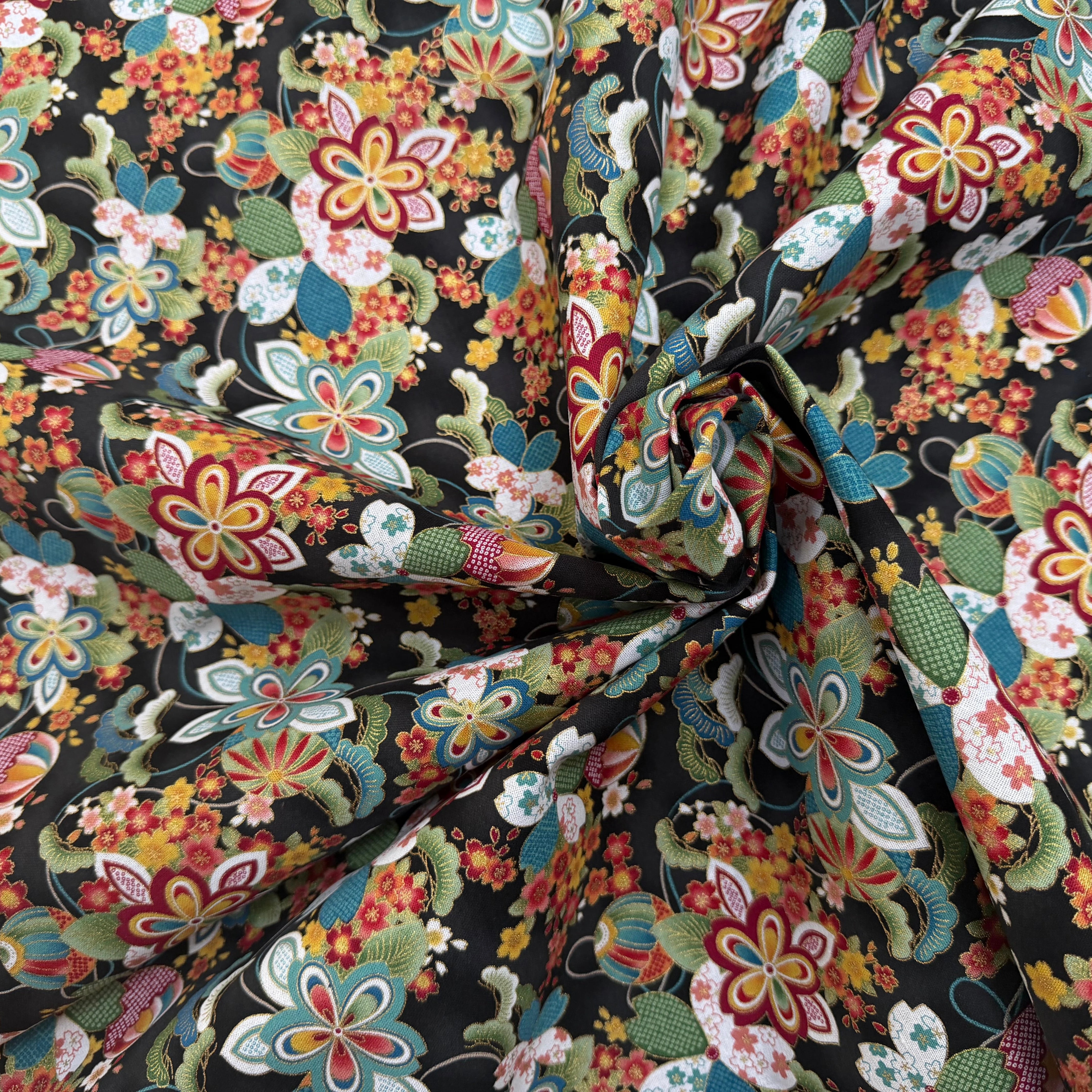 COTON IMPRIMÉ FOIL 15 NOIR 145 CM - My Little Coupon