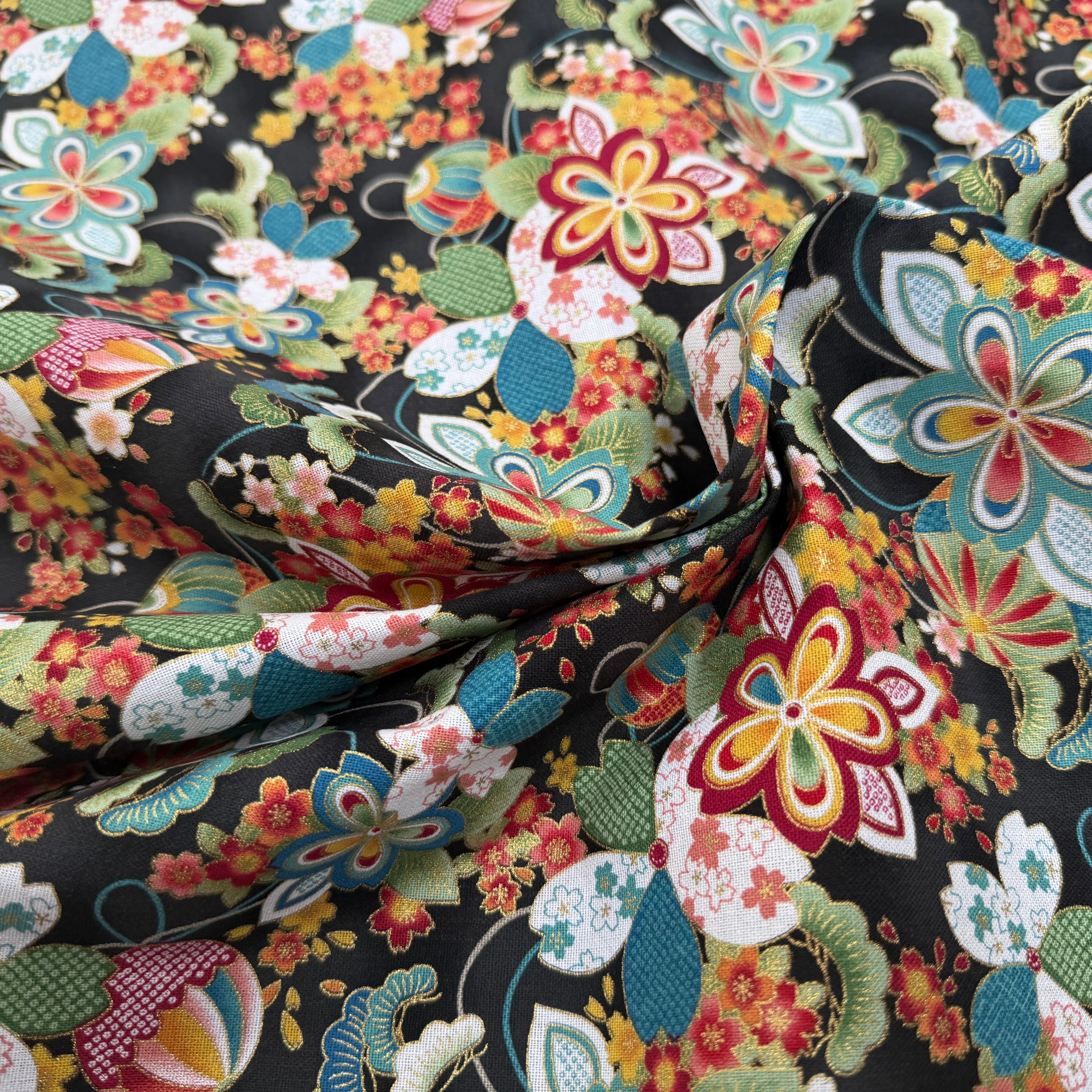 COTON IMPRIMÉ FOIL 15 NOIR 145 CM - My Little Coupon