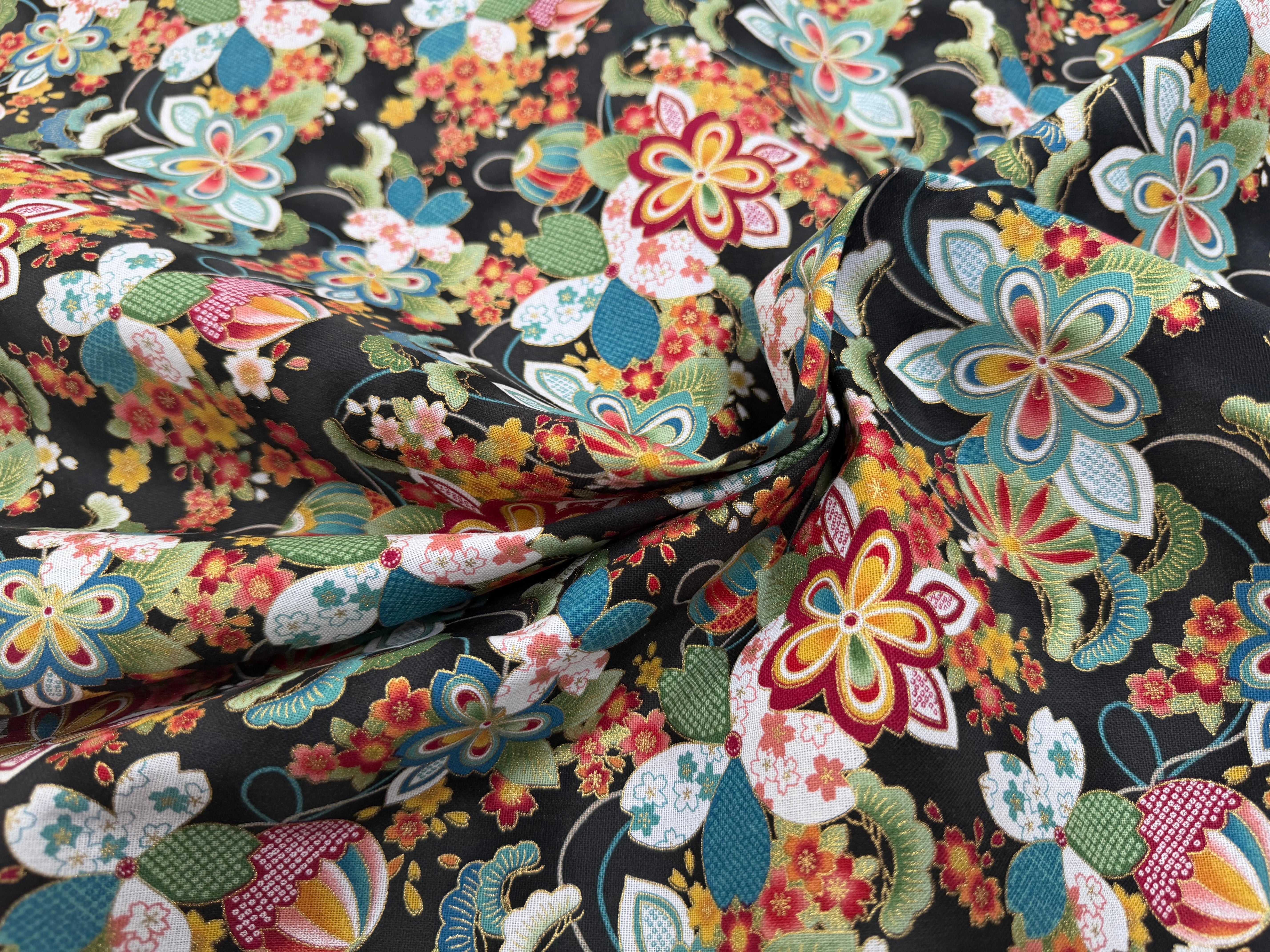 COTON IMPRIMÉ FOIL 15 NOIR 145 CM - My Little Coupon