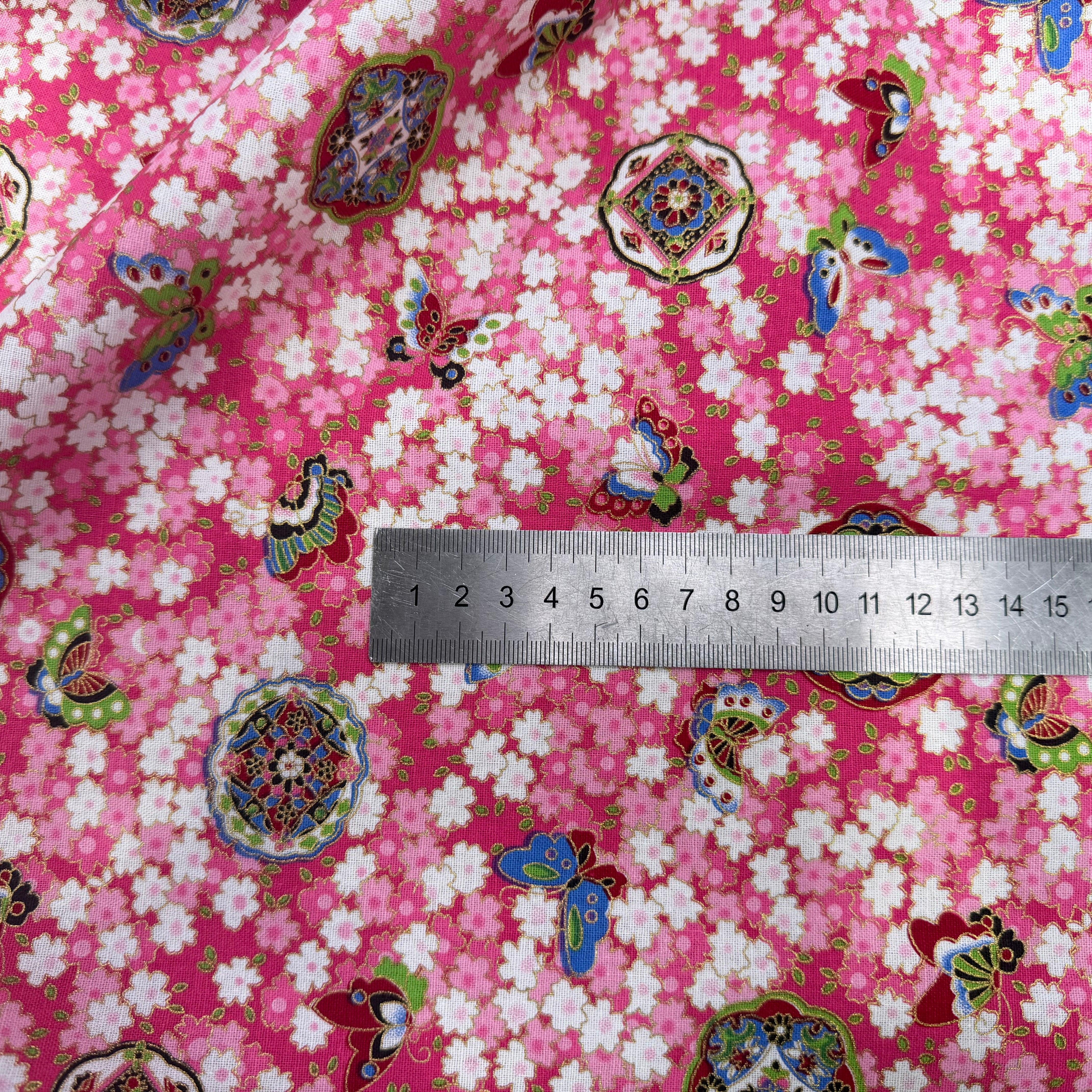 COTON IMPRIMÉ FOIL 18 ROSE 145 CM - My Little Coupon