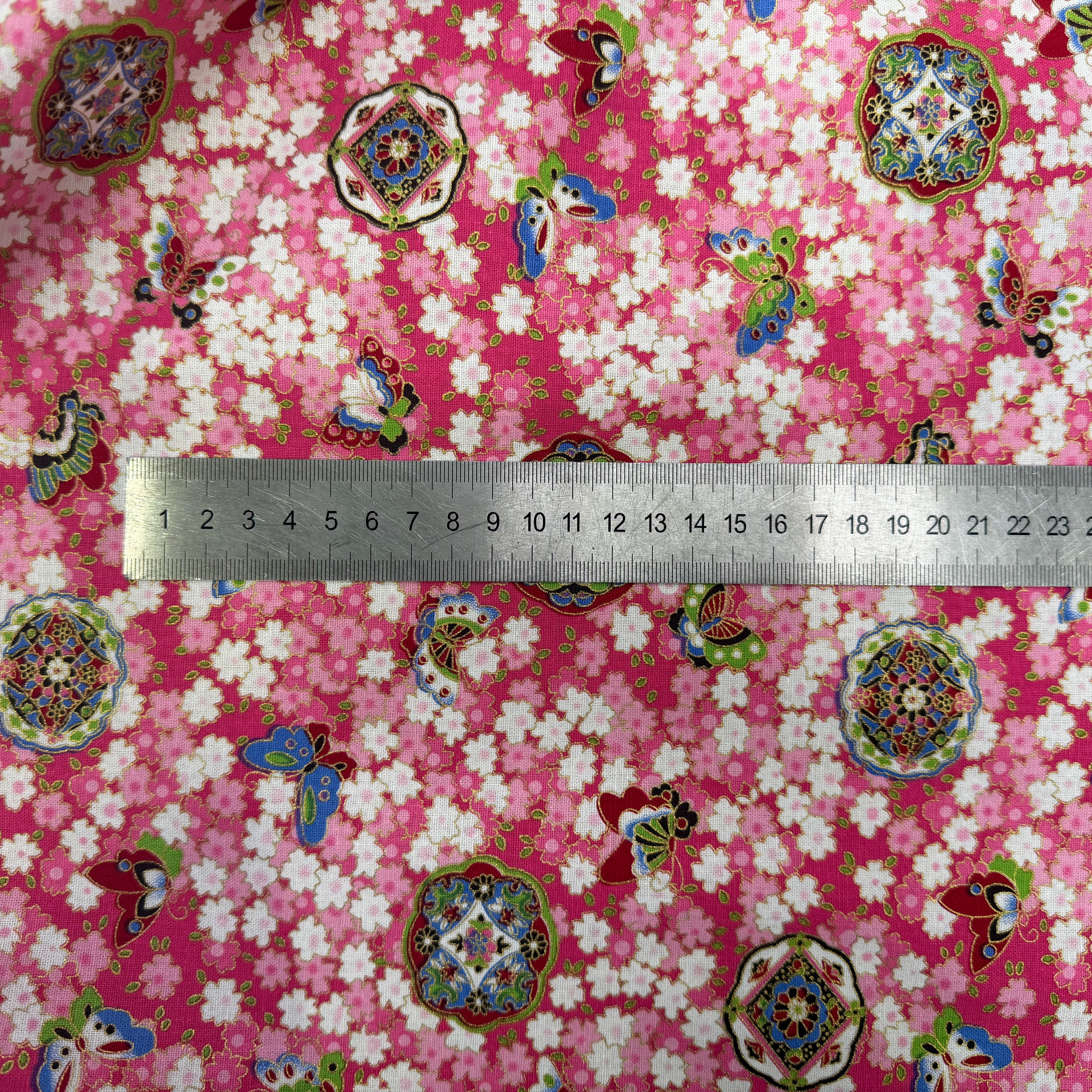 COTON IMPRIMÉ FOIL 18 ROSE 145 CM - My Little Coupon