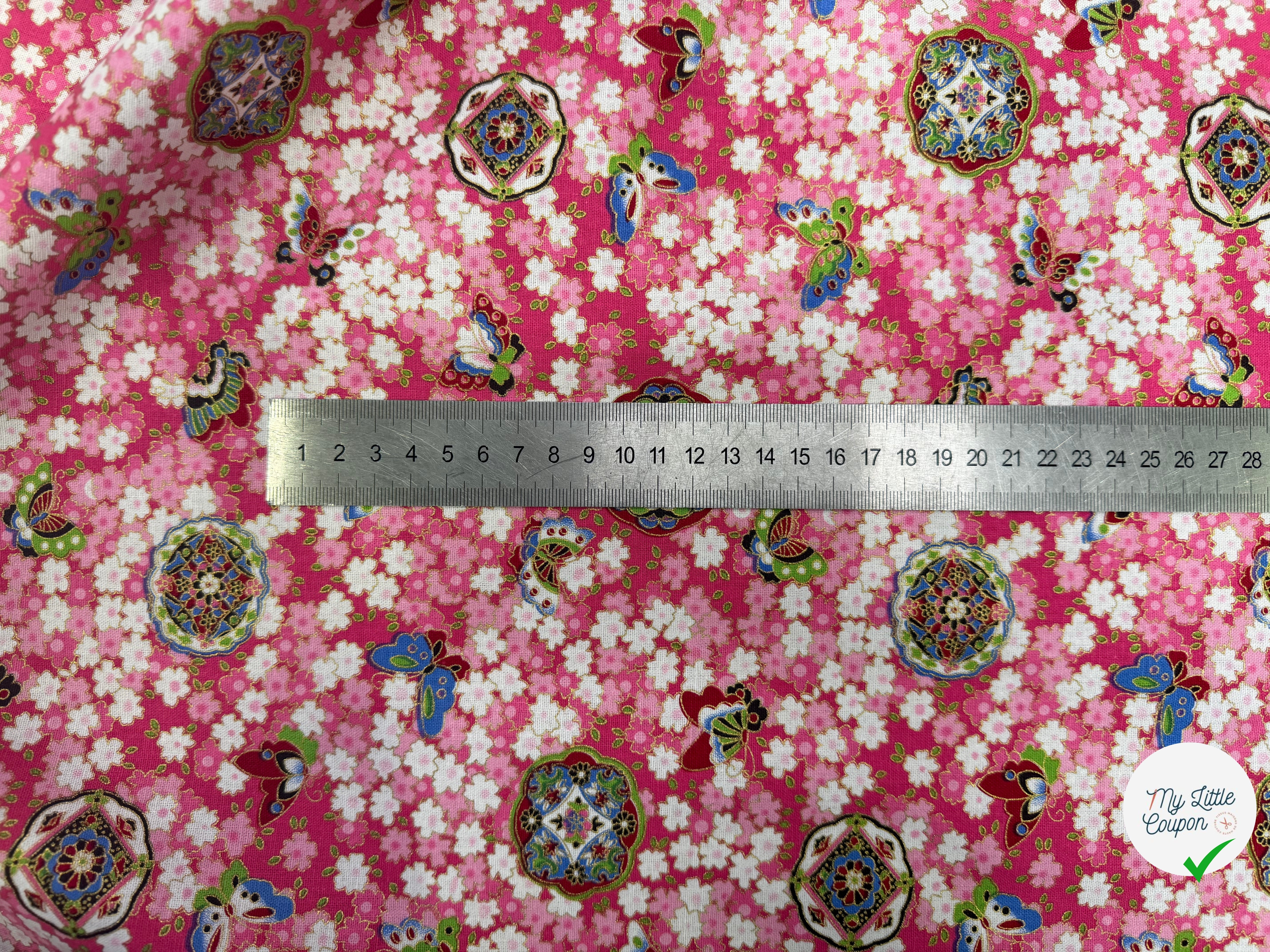 COTON IMPRIMÉ FOIL 18 ROSE 145 CM - My Little Coupon