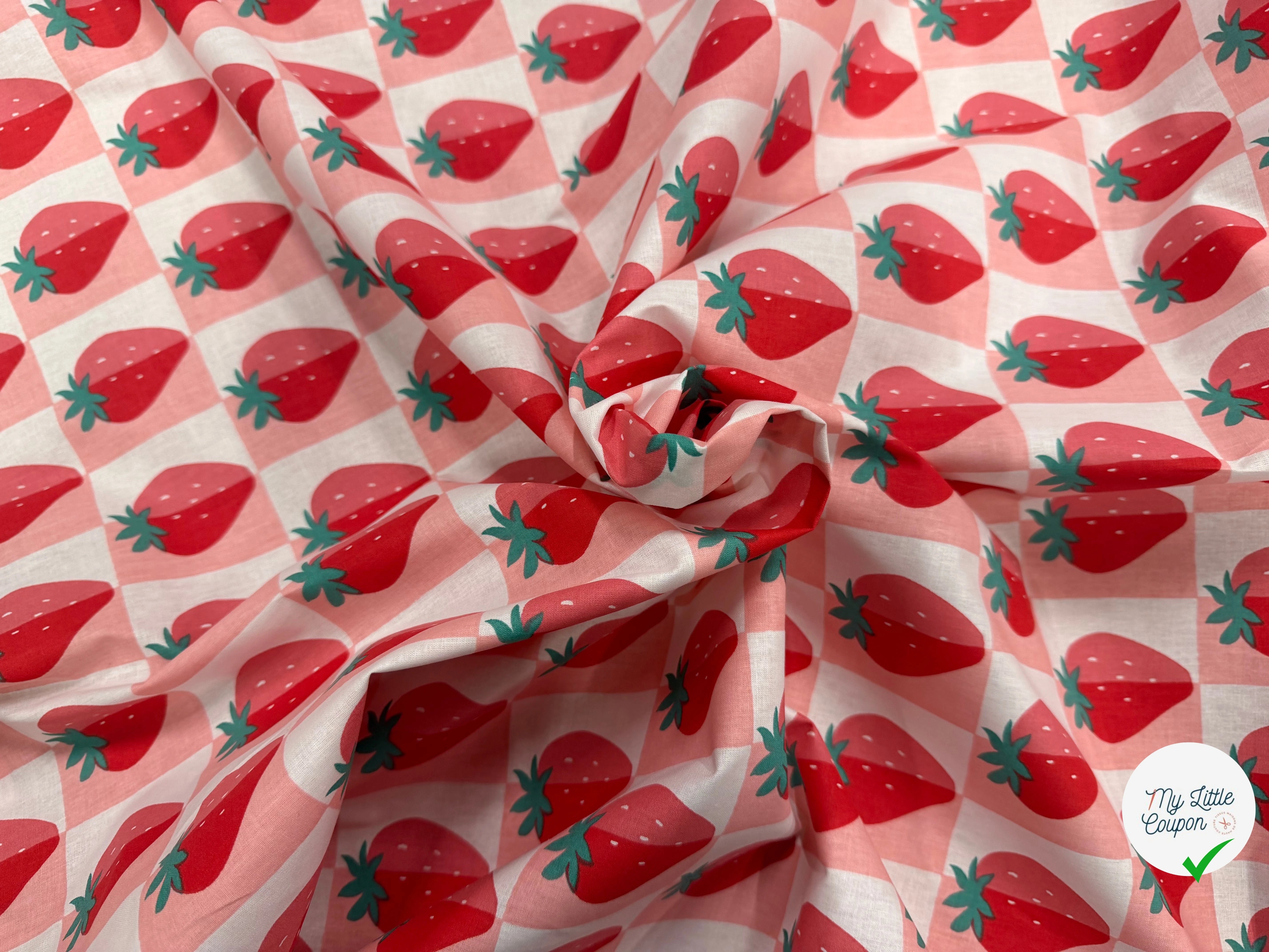COTON IMPRIMÉ MARIGUETTE ROSE / ROUGE - My Little Coupon