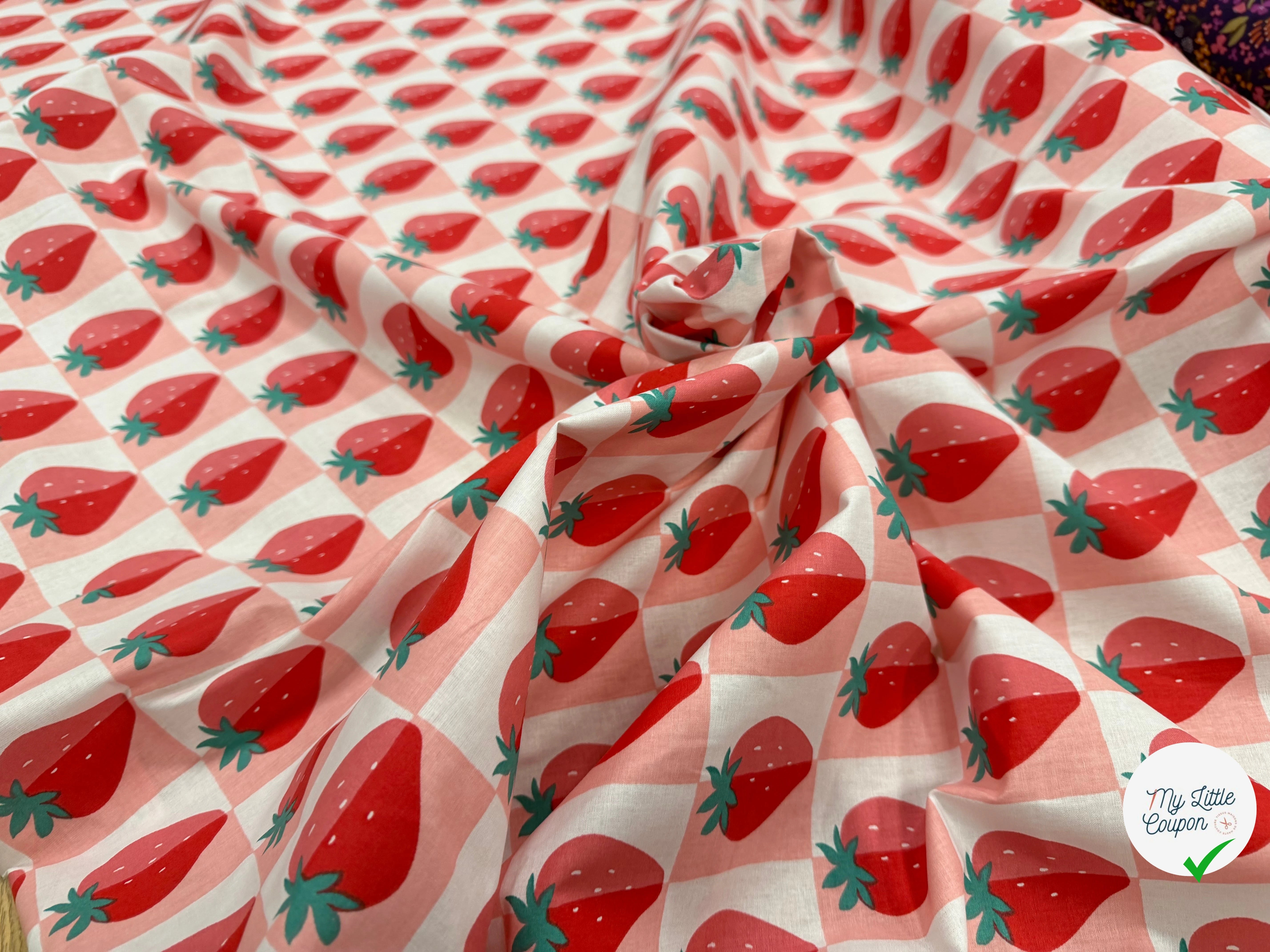 COTON IMPRIMÉ MARIGUETTE ROSE / ROUGE - My Little Coupon