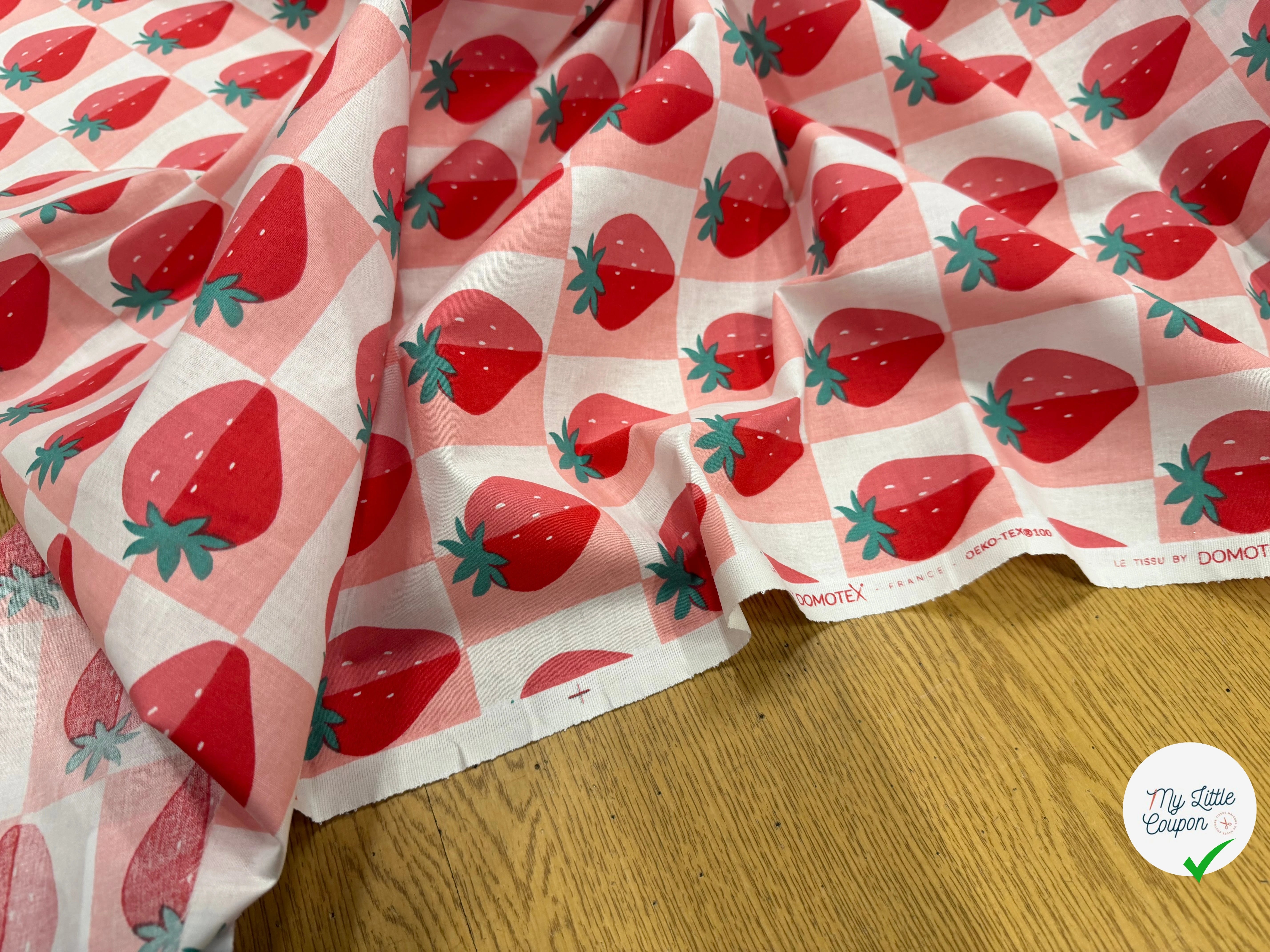 COTON IMPRIMÉ MARIGUETTE ROSE / ROUGE - My Little Coupon