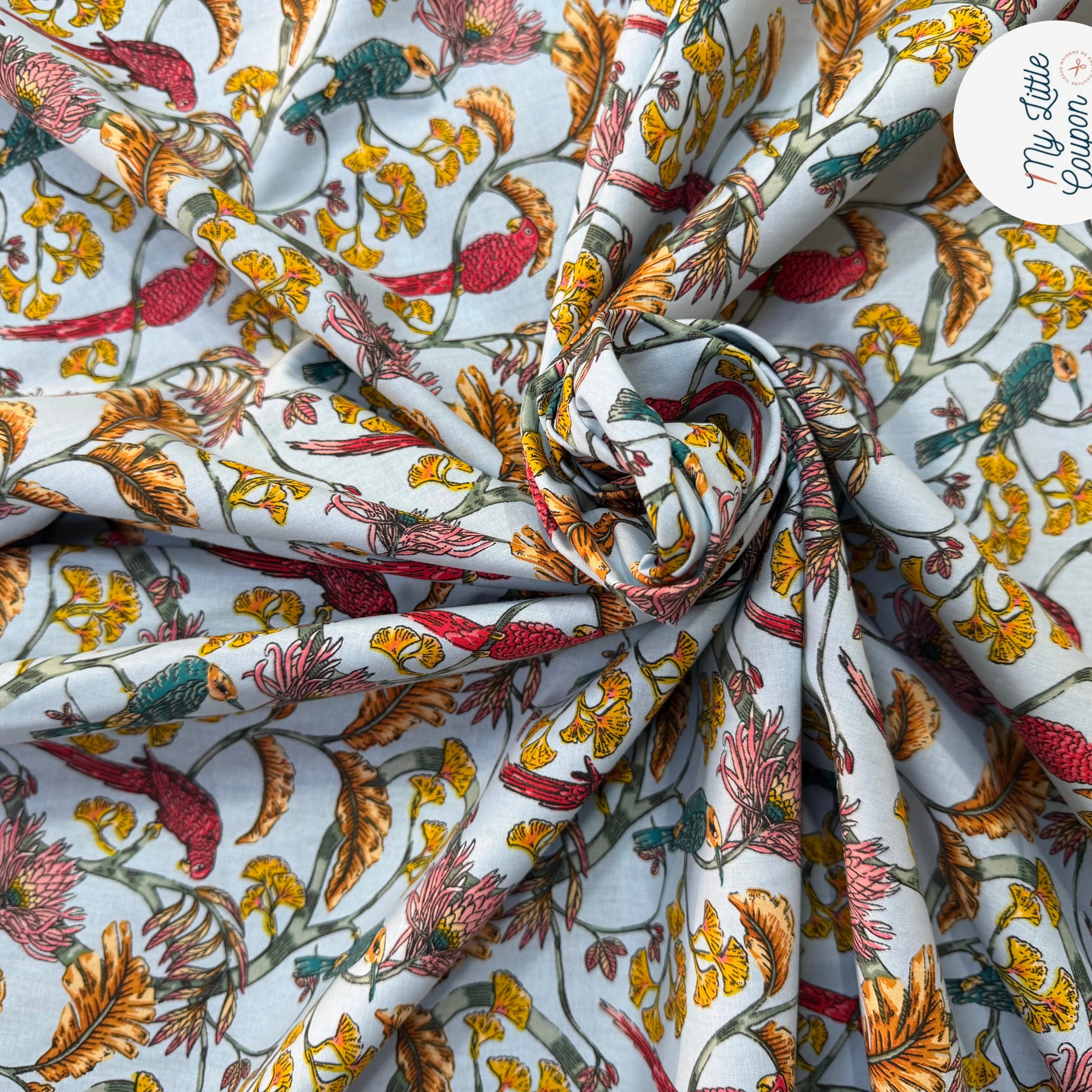 COTON IMPRIMÉ PLÉNITUDE BLEU - My Little Coupon