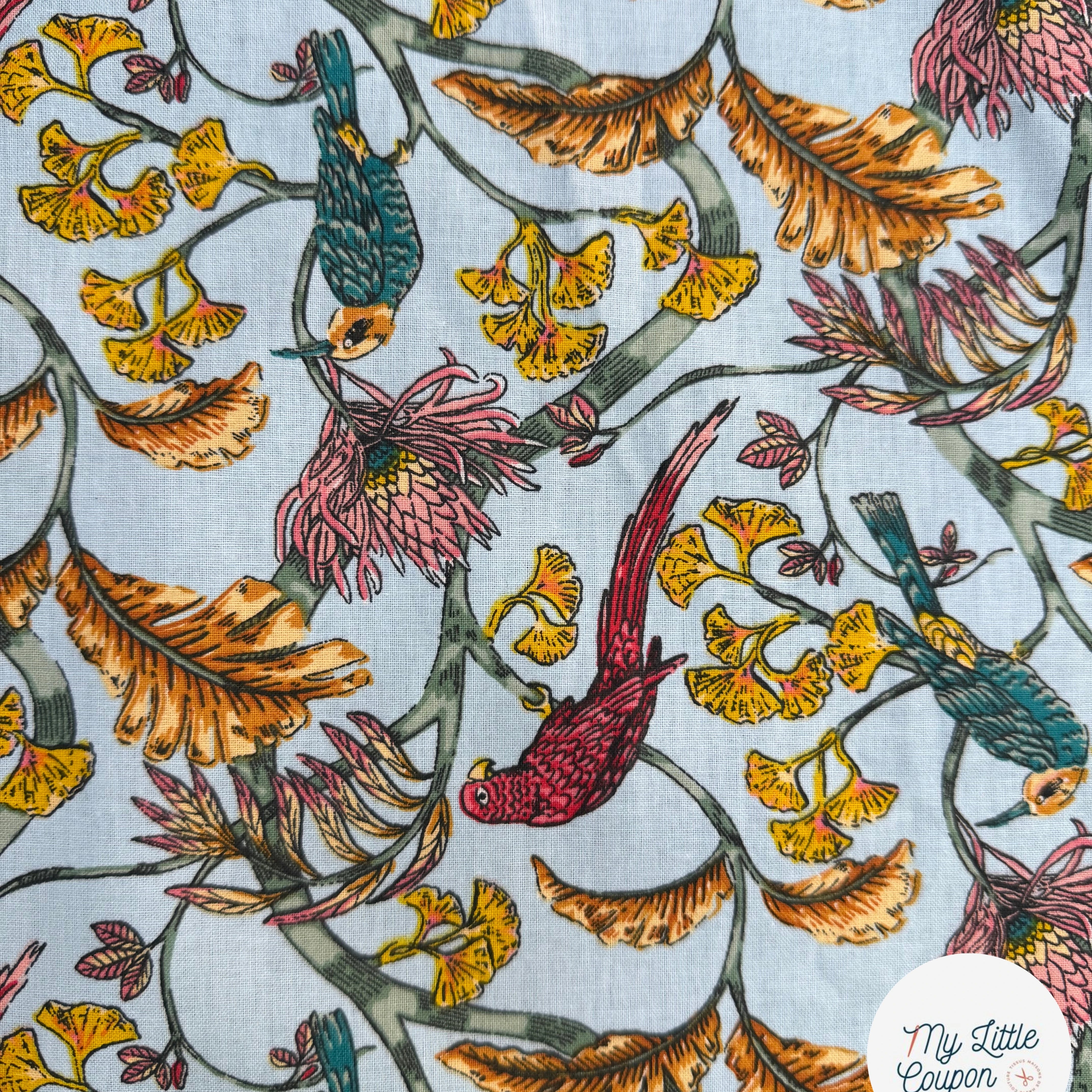 COTON IMPRIMÉ PLÉNITUDE BLEU - My Little Coupon