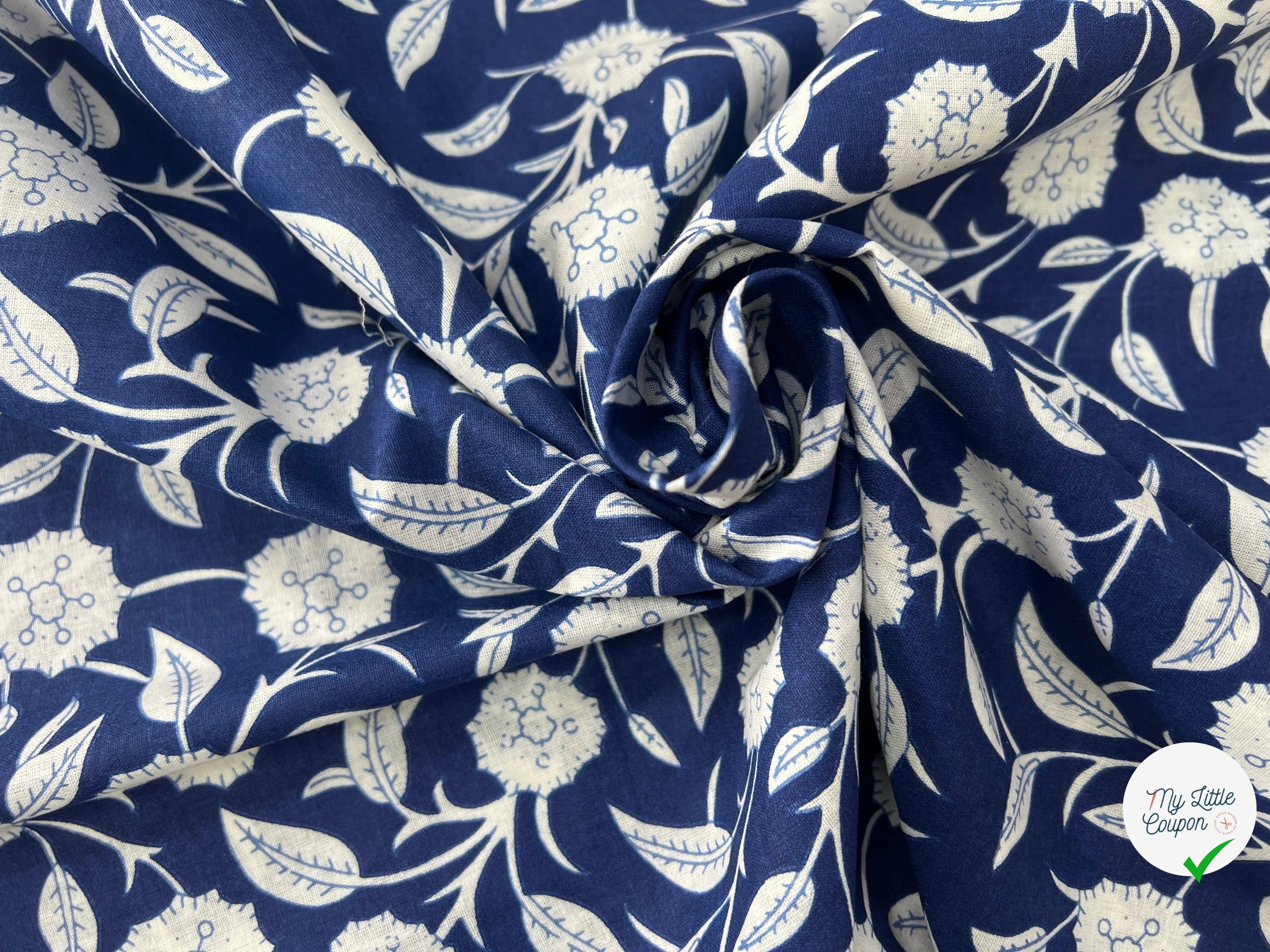 COTON INDIEN TAJ-MAHAL 002 INDIGO LAIZE 110 - My Little Coupon