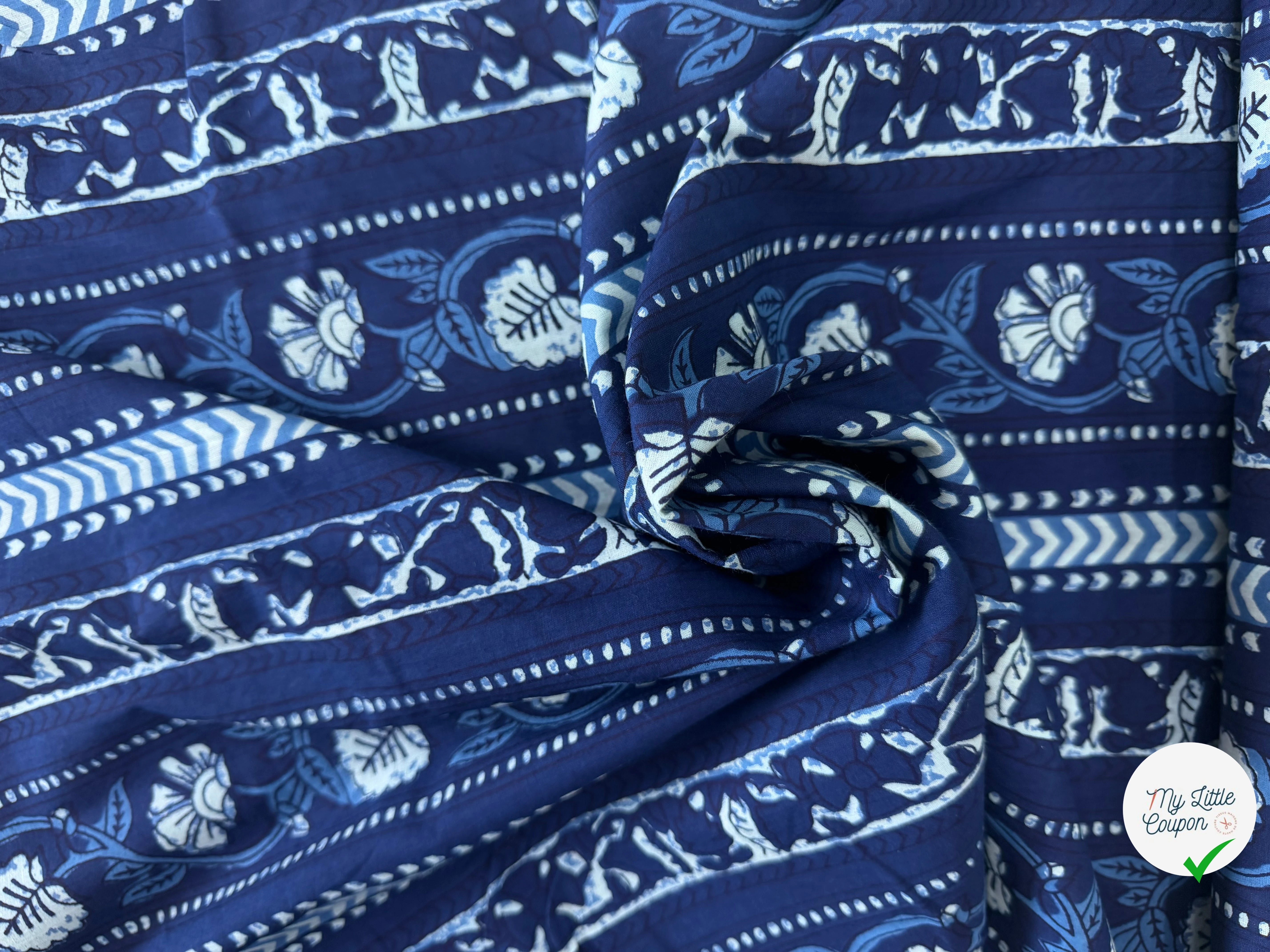 COTON INDIEN TAJ-MAHAL 003 INDIGO LAIZE 110 - My Little Coupon