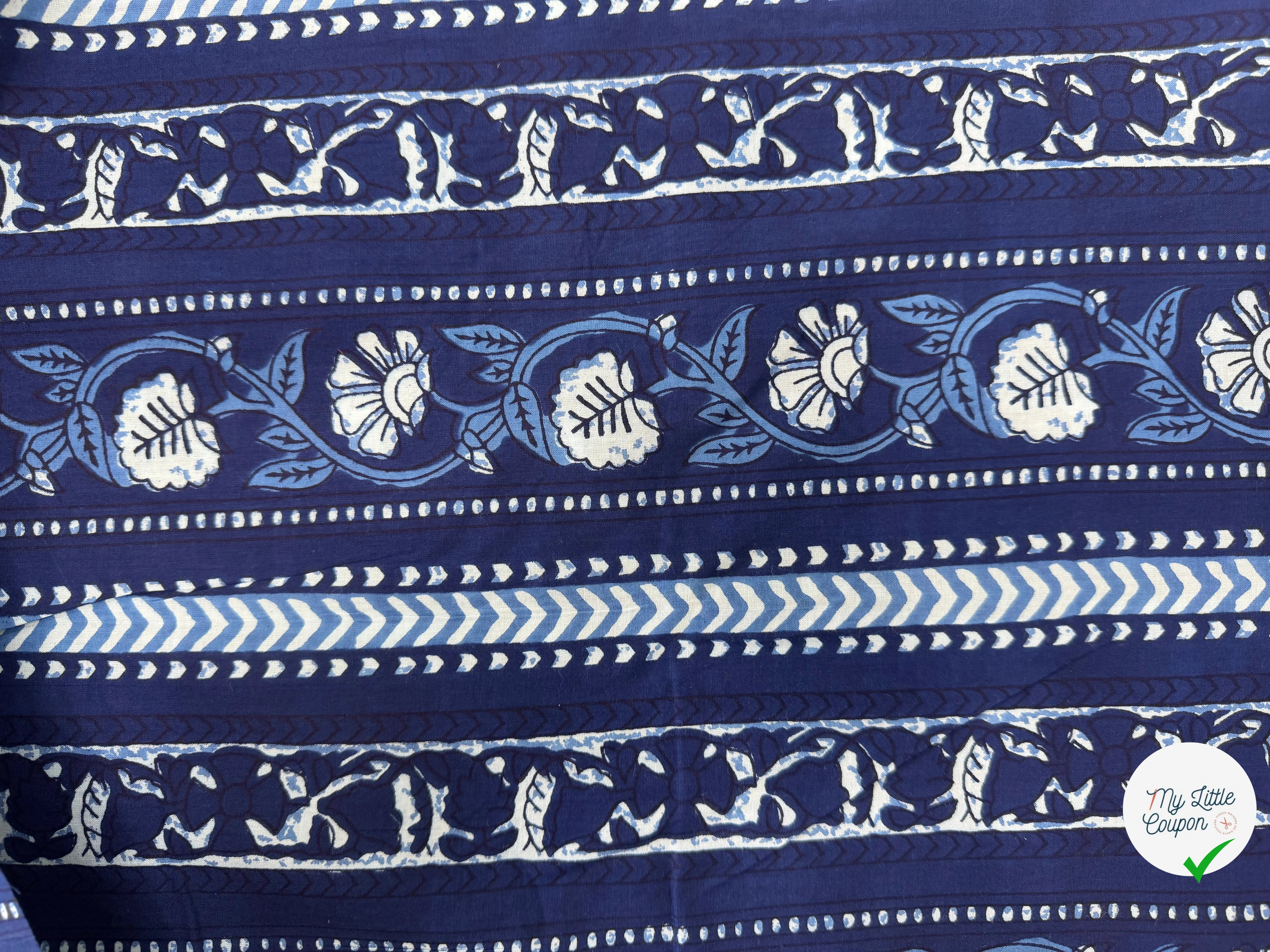 COTON INDIEN TAJ-MAHAL 003 INDIGO LAIZE 110 - My Little Coupon