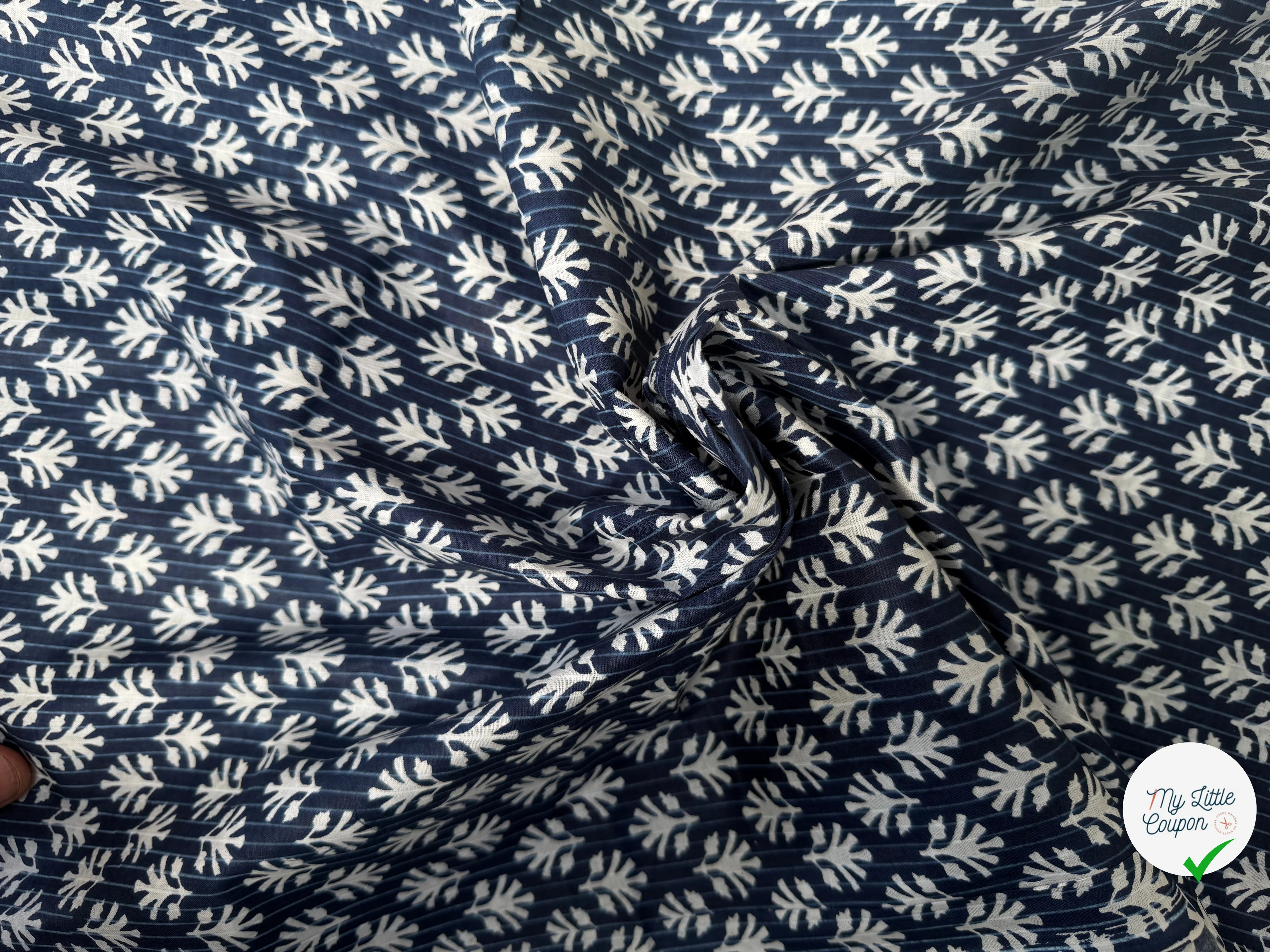 COTON INDIEN TAJ-MAHAL 004 INDIGO LAIZE 110 - My Little Coupon