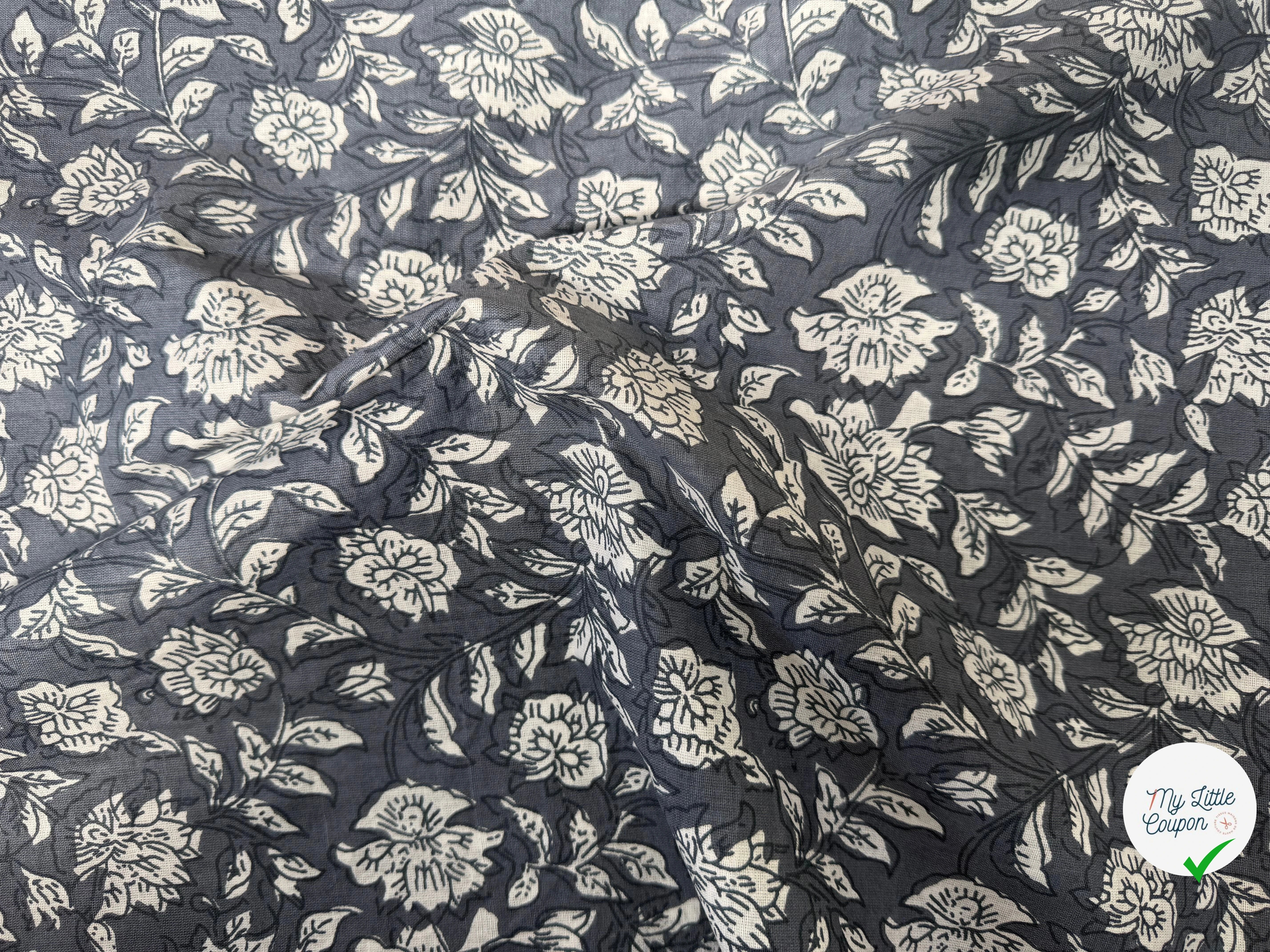 COTON INDIEN TAJ-MAHAL 005 GRIS LAIZE 110 - My Little Coupon