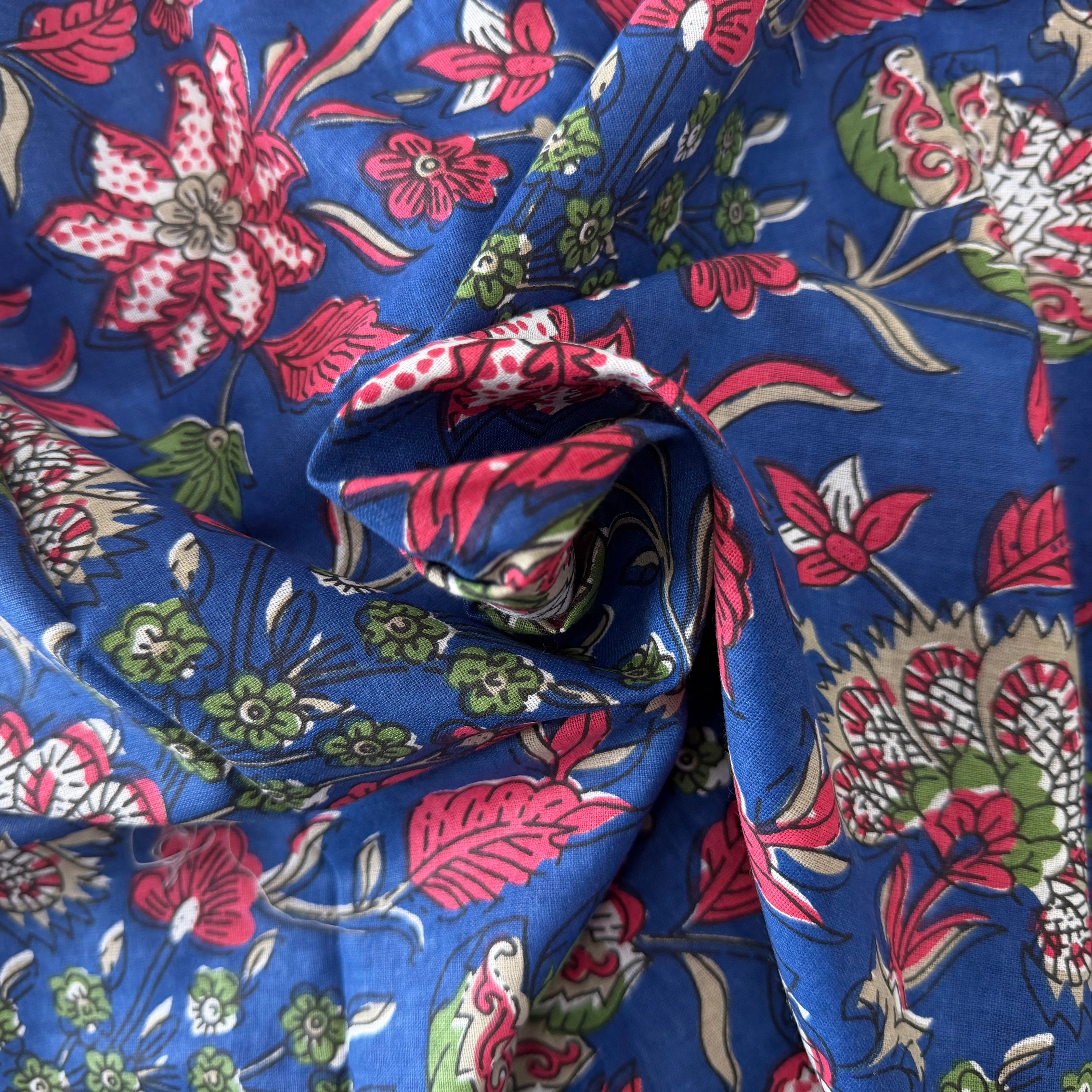 COTON INDIEN TAJ-MAHAL 006 BLEU LAIZE 110 - My Little Coupon