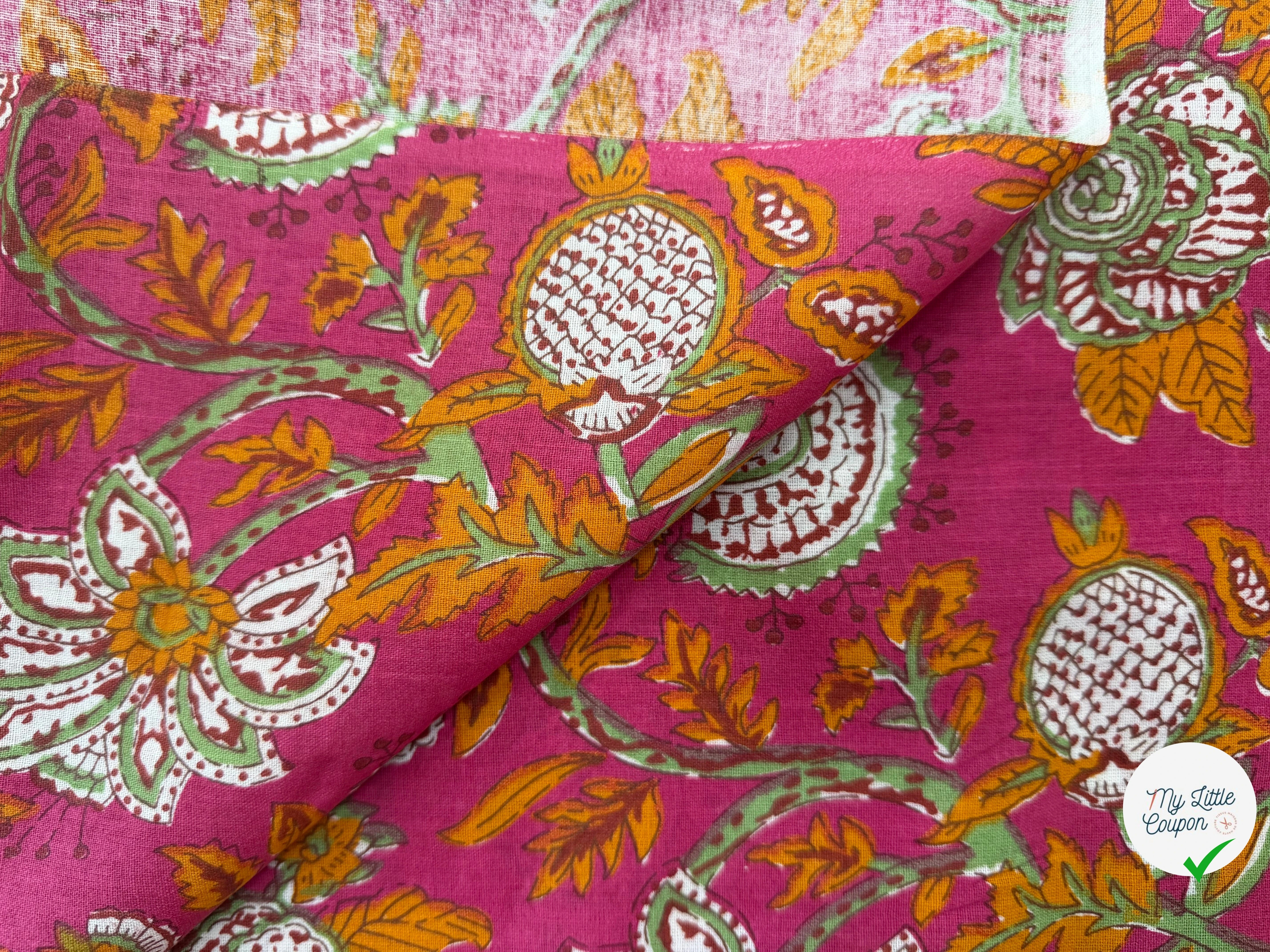 COTON INDIEN TAJ-MAHAL 007 FUCHSIA LAIZE 110 - My Little Coupon
