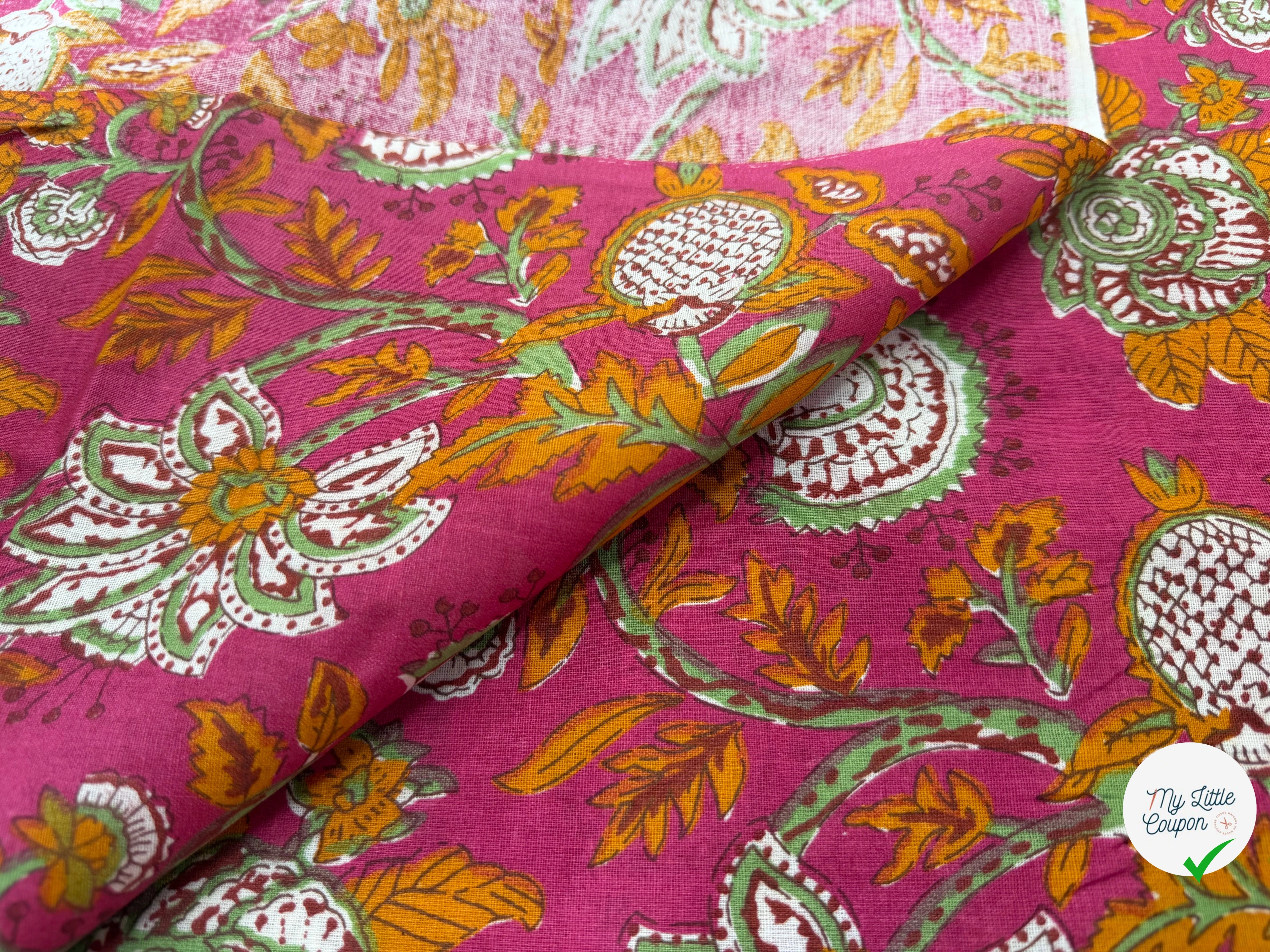 COTON INDIEN TAJ-MAHAL 007 FUCHSIA LAIZE 110 - My Little Coupon