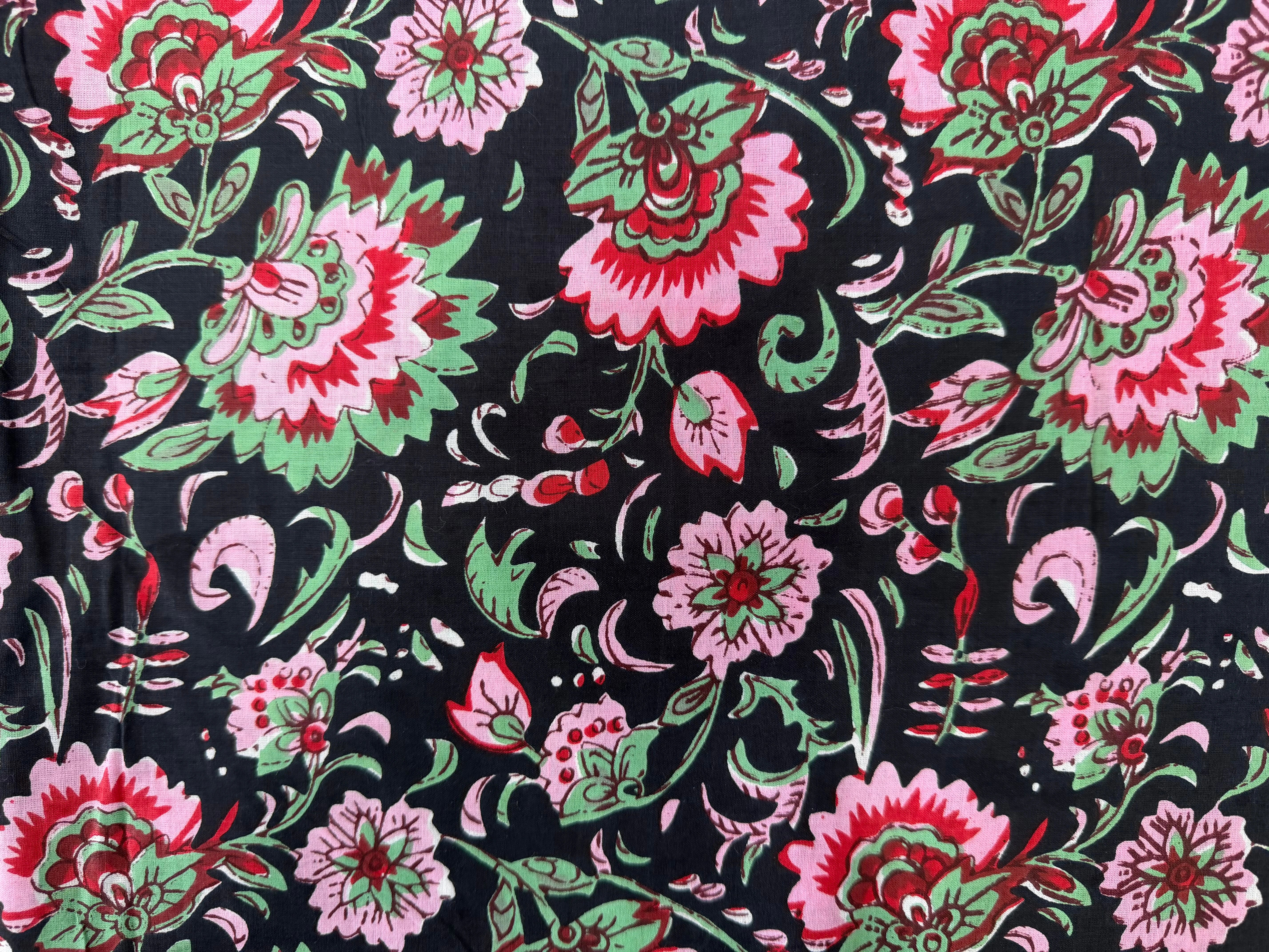 COTON INDIEN TAJ-MAHAL 008 NOIR LAIZE 110 - My Little Coupon