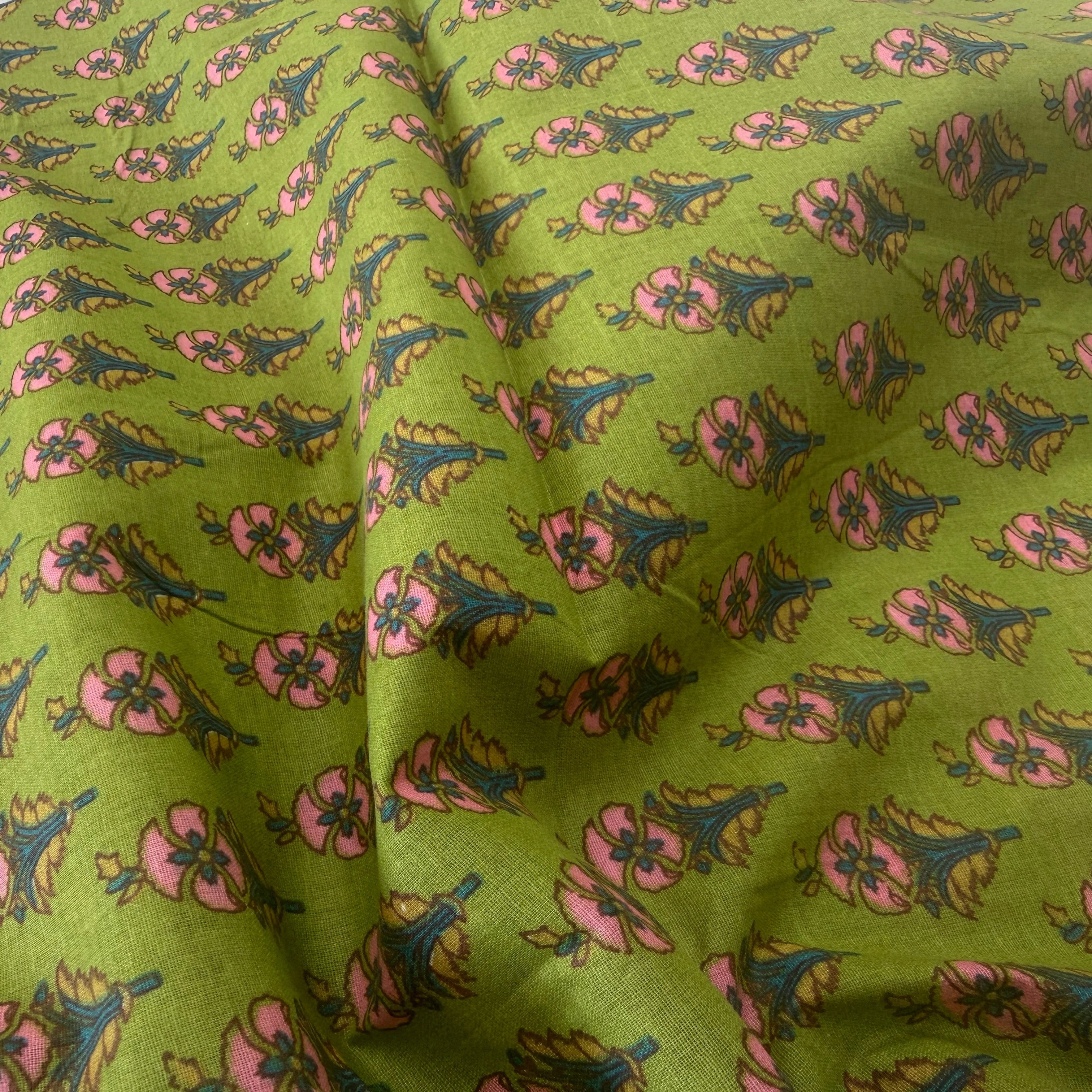 COTON INDIEN TAJ-MAHAL 012 VERT LAIZE 110 - My Little Coupon