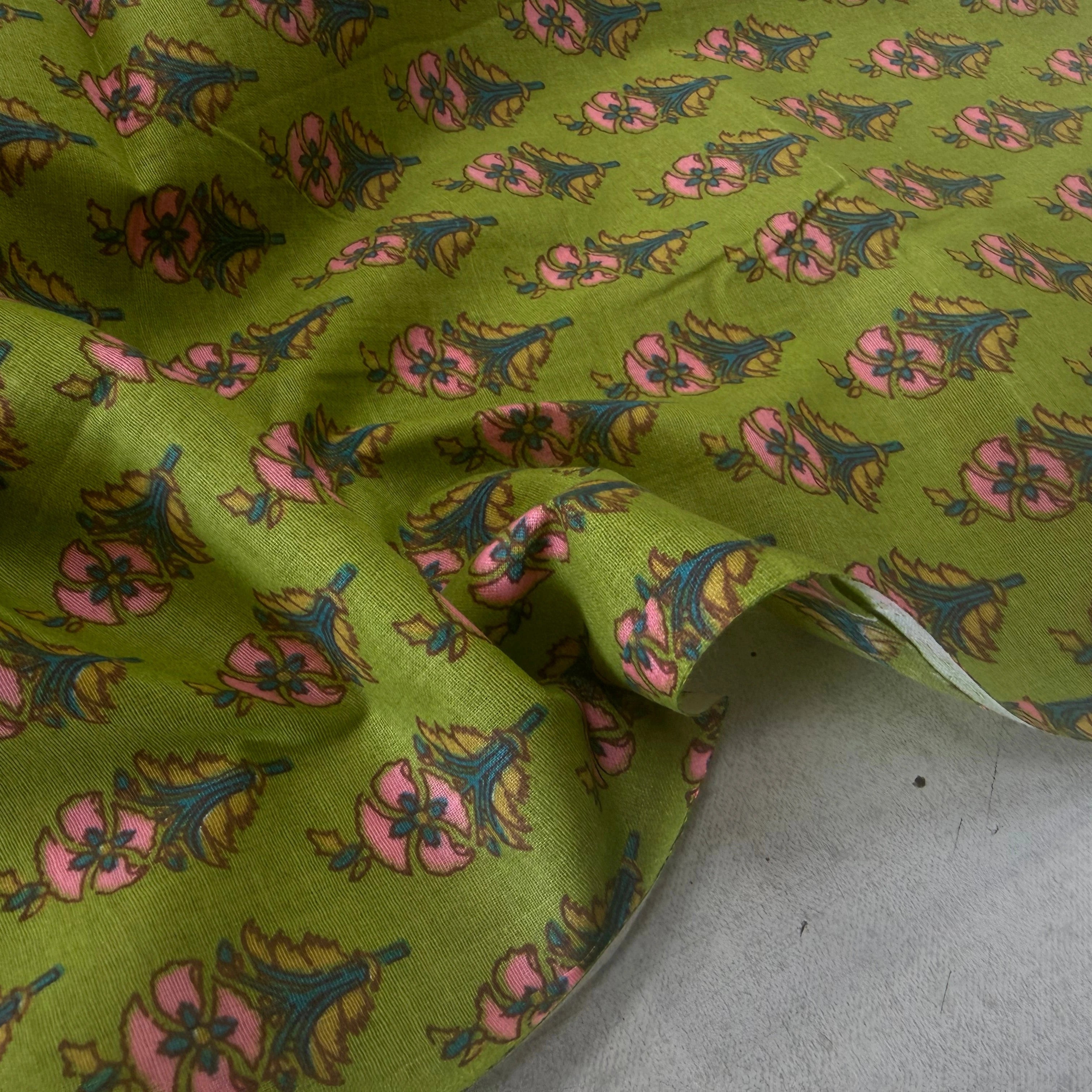 COTON INDIEN TAJ-MAHAL 012 VERT LAIZE 110 - My Little Coupon