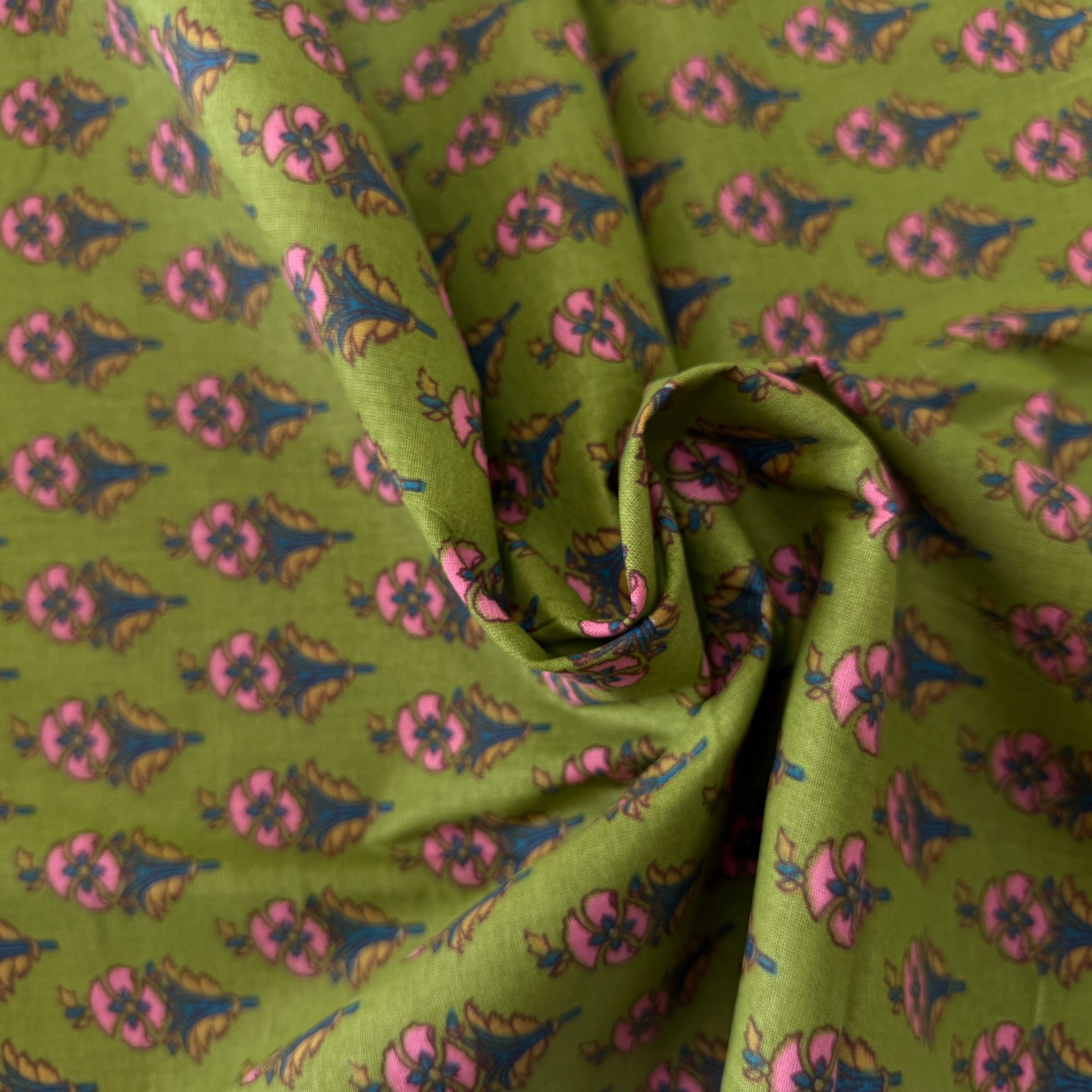 COTON INDIEN TAJ-MAHAL 012 VERT LAIZE 110 - My Little Coupon