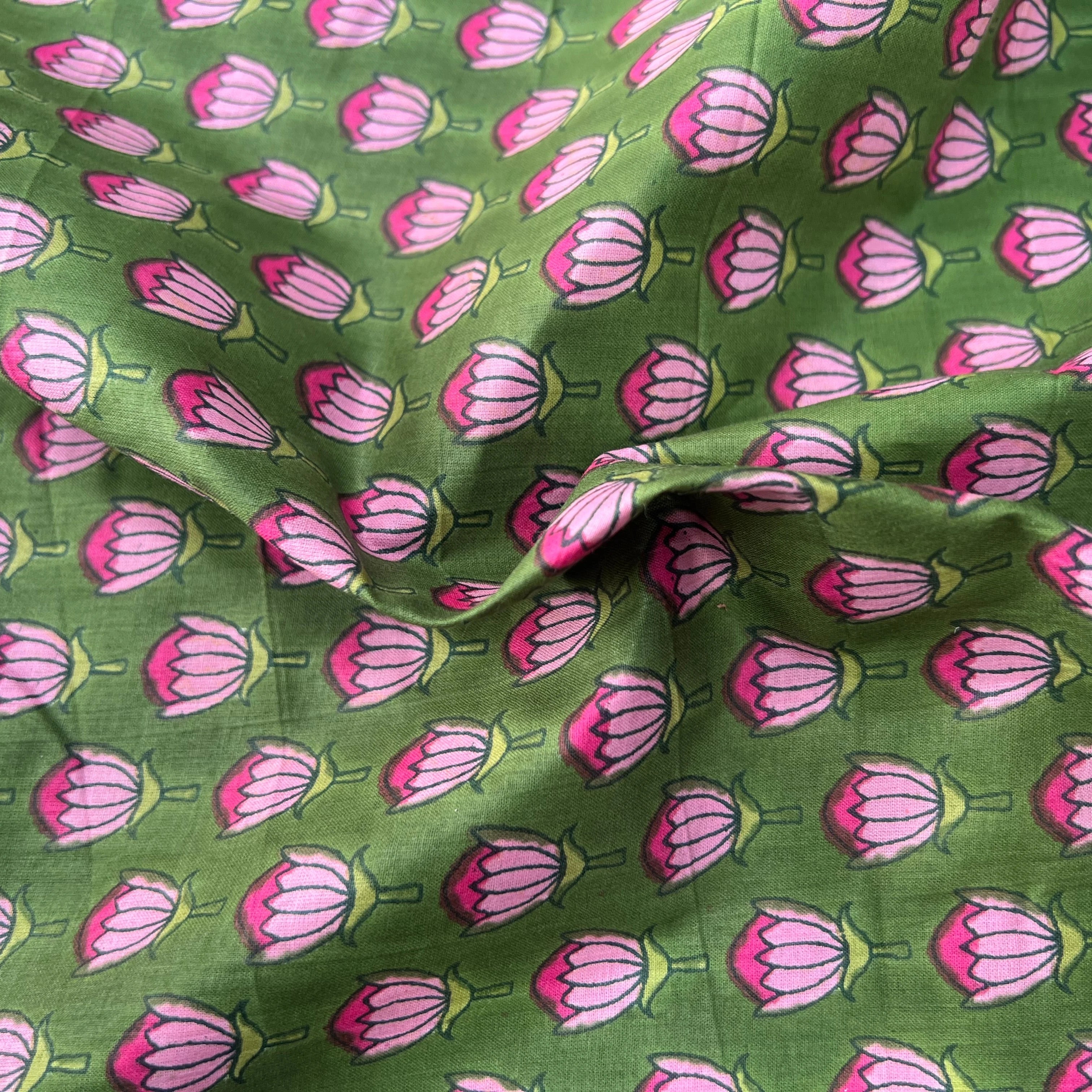 COTON INDIEN TAJ-MAHAL 013 VERT LAIZE 110 - My Little Coupon