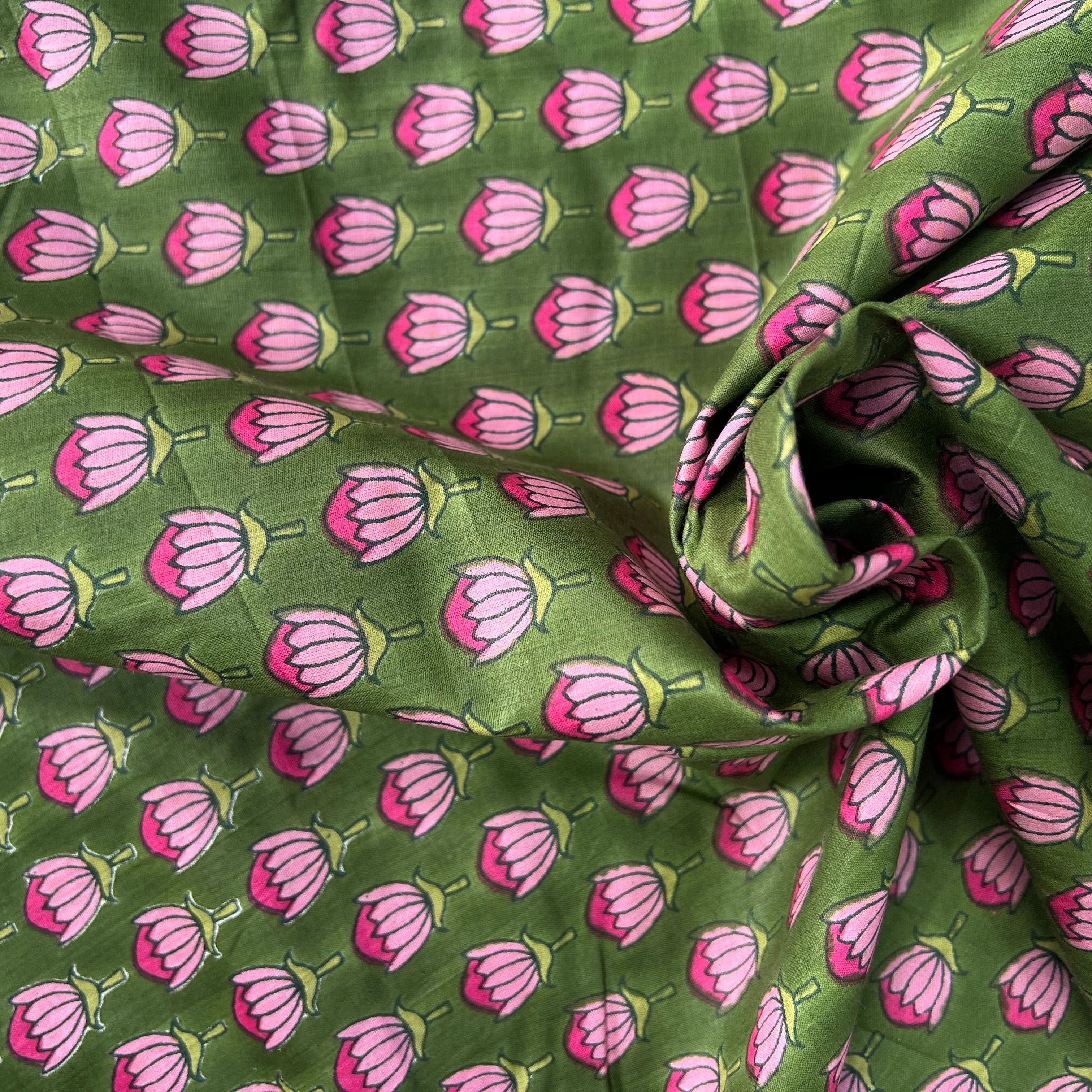 COTON INDIEN TAJ-MAHAL 013 VERT LAIZE 110 - My Little Coupon
