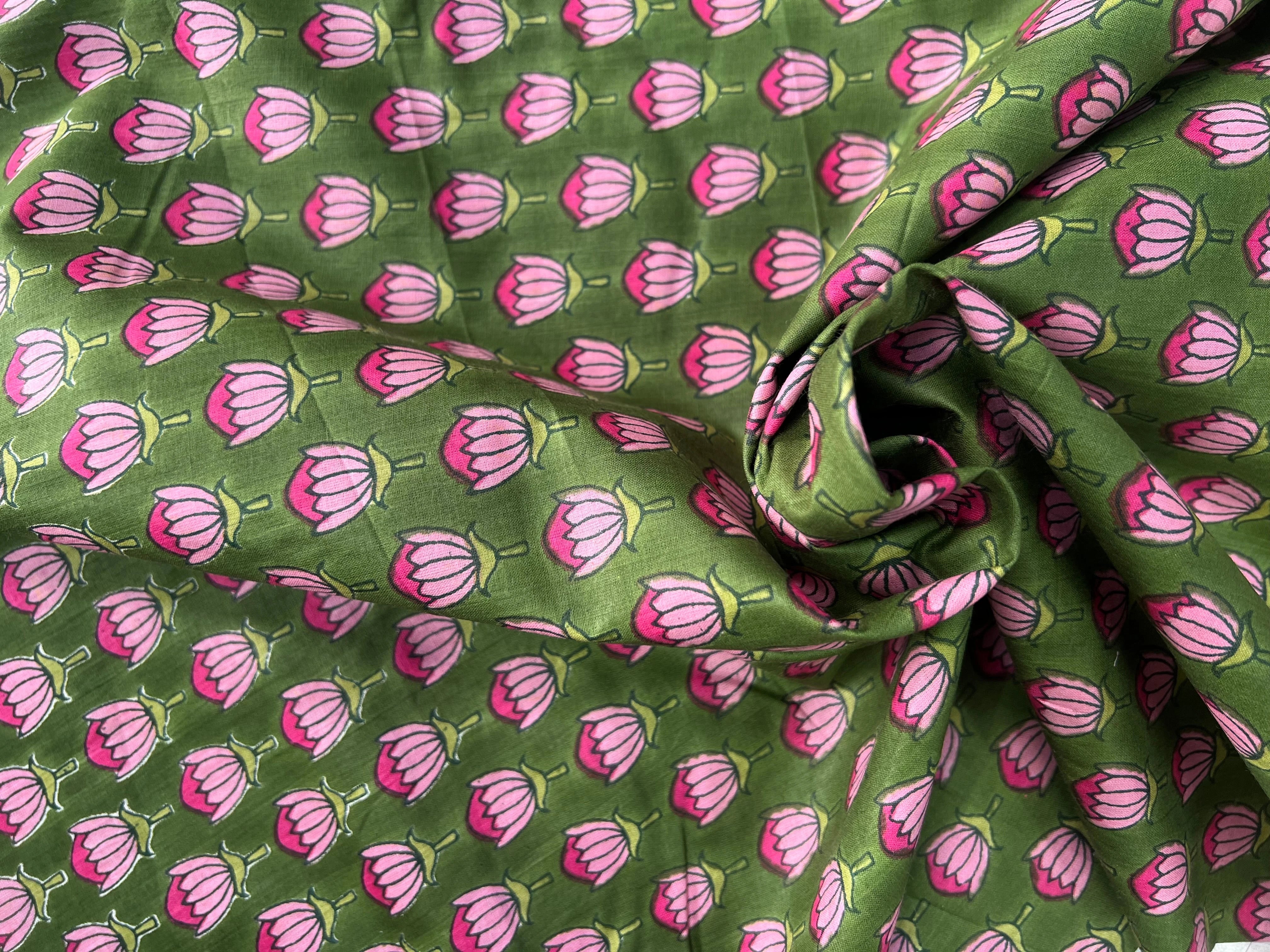 COTON INDIEN TAJ-MAHAL 013 VERT LAIZE 110 - My Little Coupon