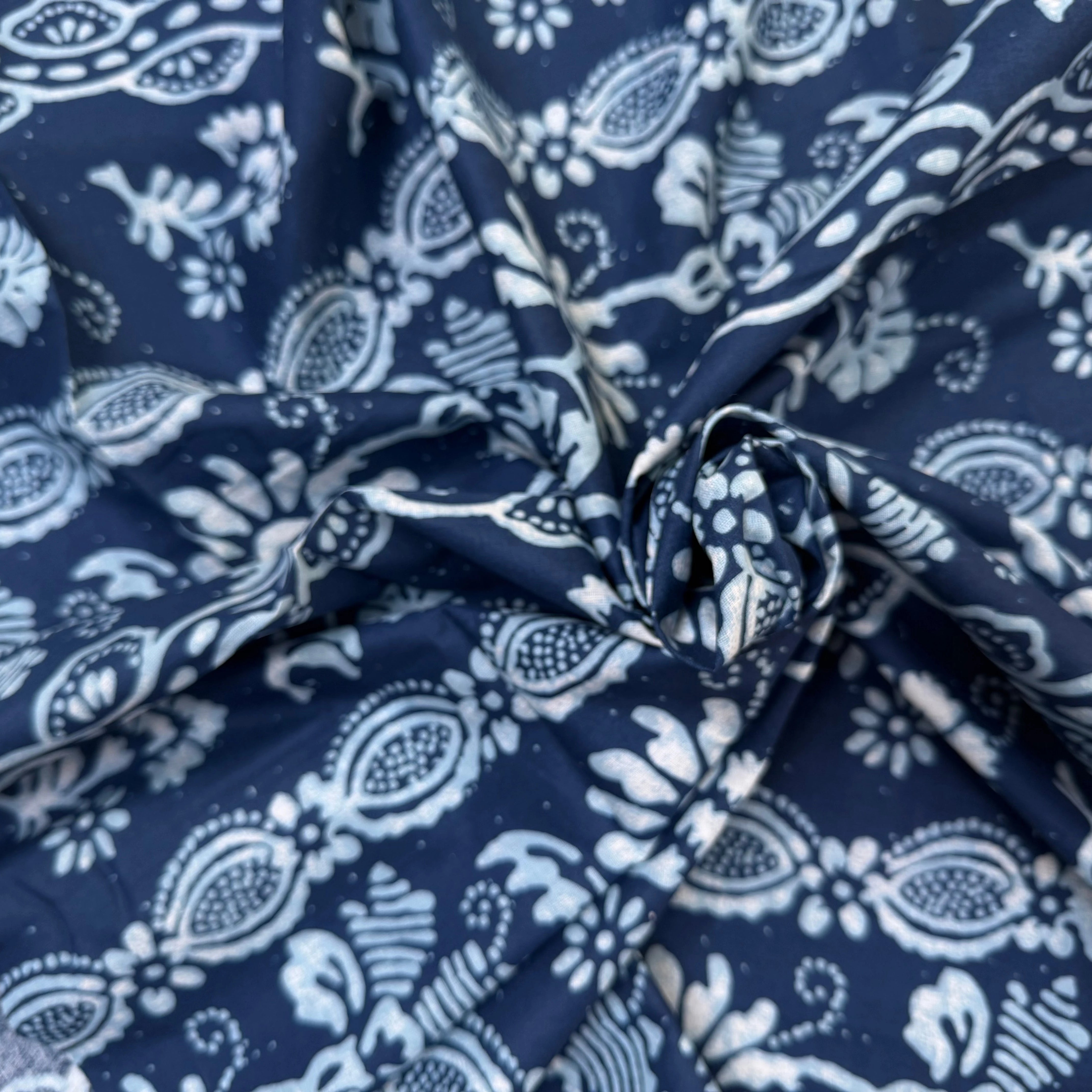 COTON INDIEN TAJ-MAHAL 015 INDIGO LAIZE 110 - My Little Coupon