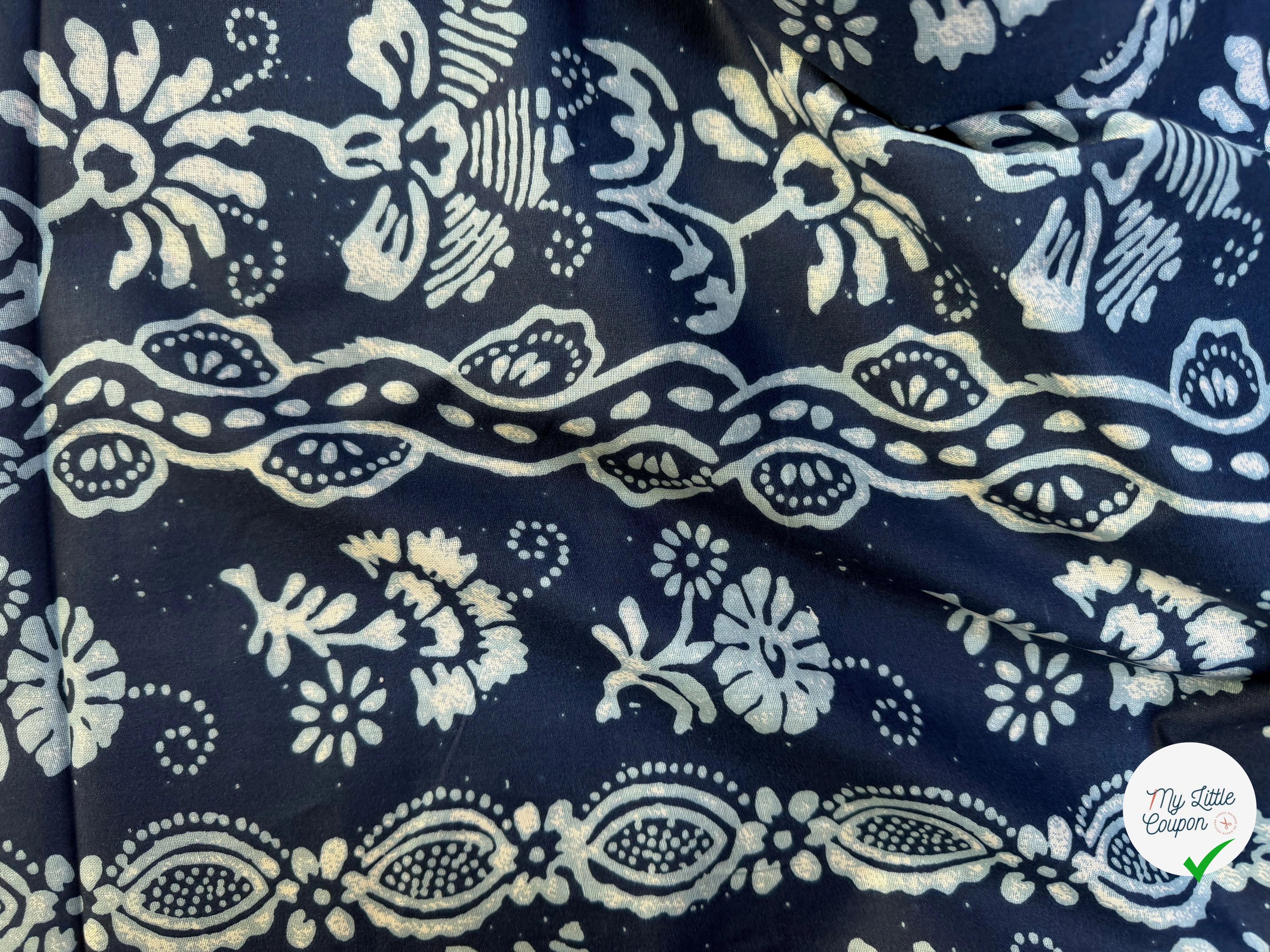 COTON INDIEN TAJ-MAHAL 015 INDIGO LAIZE 110 - My Little Coupon