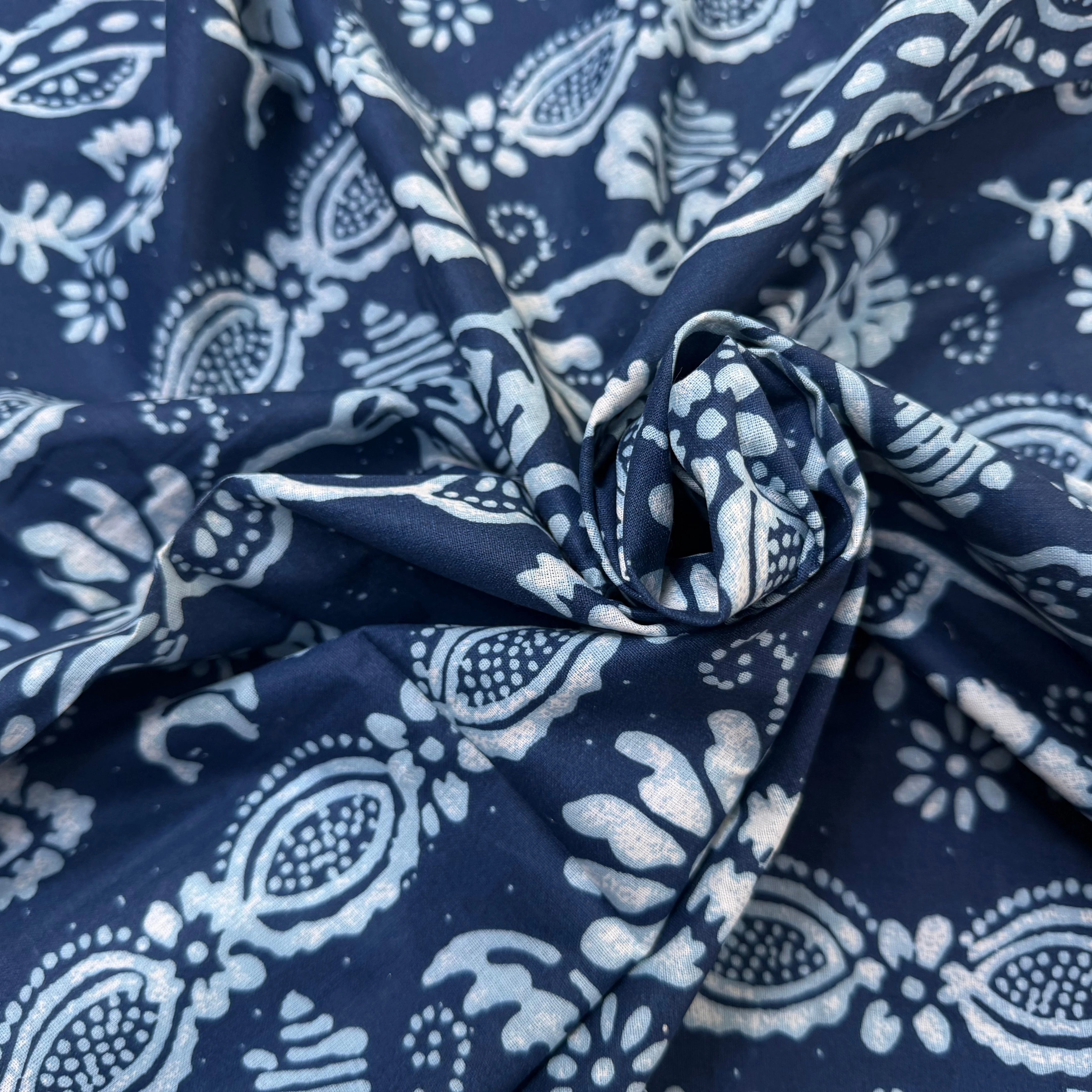 COTON INDIEN TAJ-MAHAL 015 INDIGO LAIZE 110 - My Little Coupon