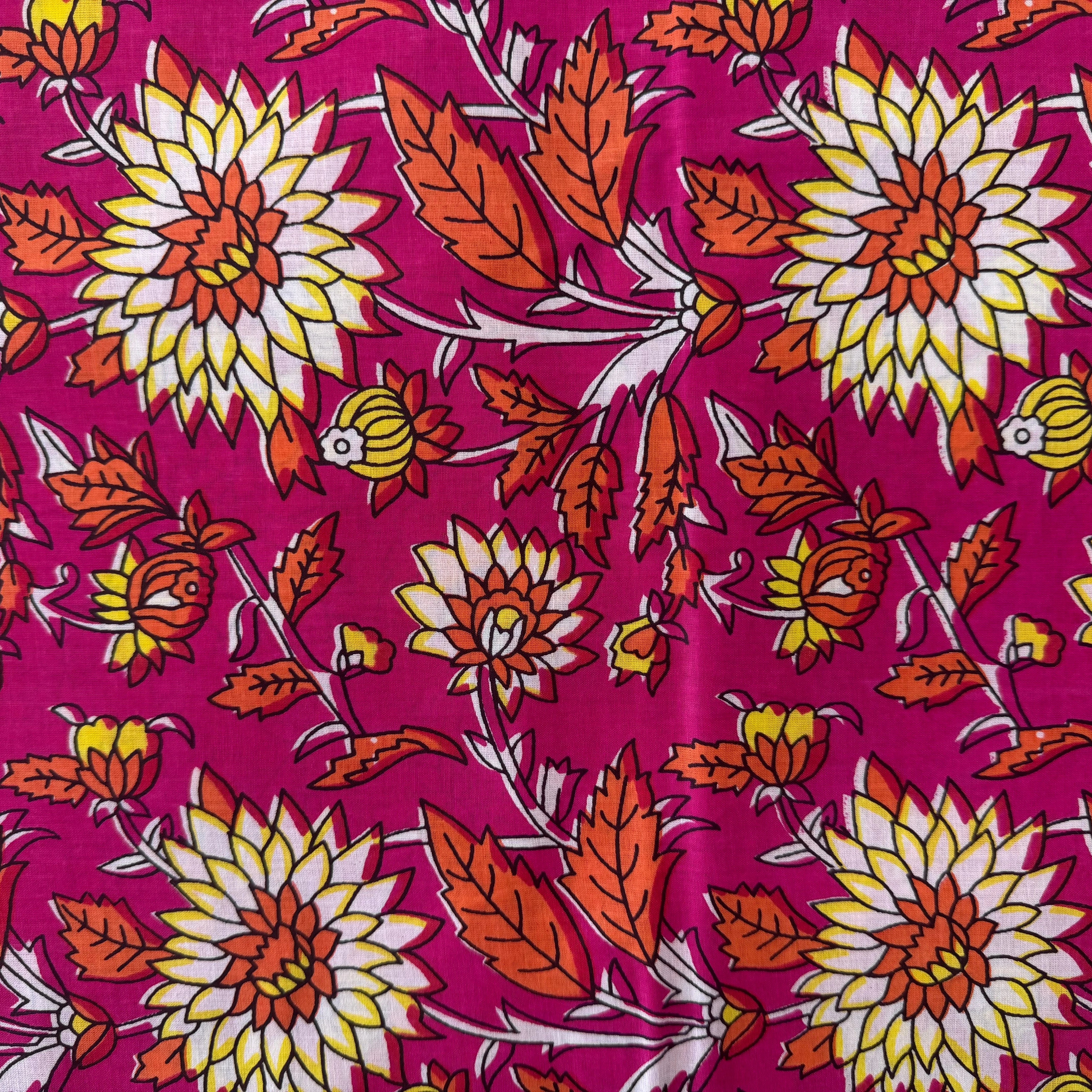 COTON INDIEN TAJ-MAHAL 018 FUCHSIA LAIZE 110 - My Little Coupon