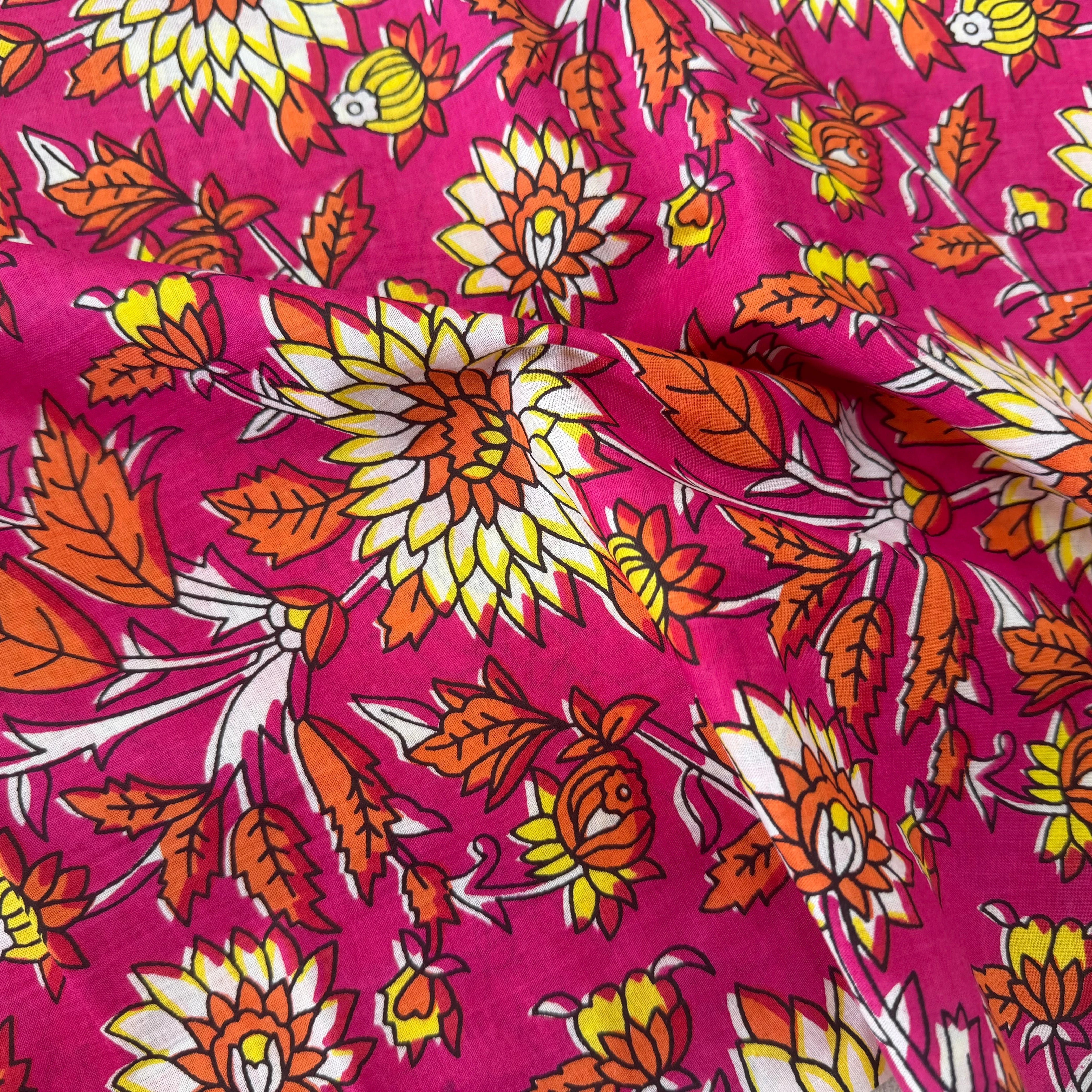 COTON INDIEN TAJ-MAHAL 018 FUCHSIA LAIZE 110 - My Little Coupon