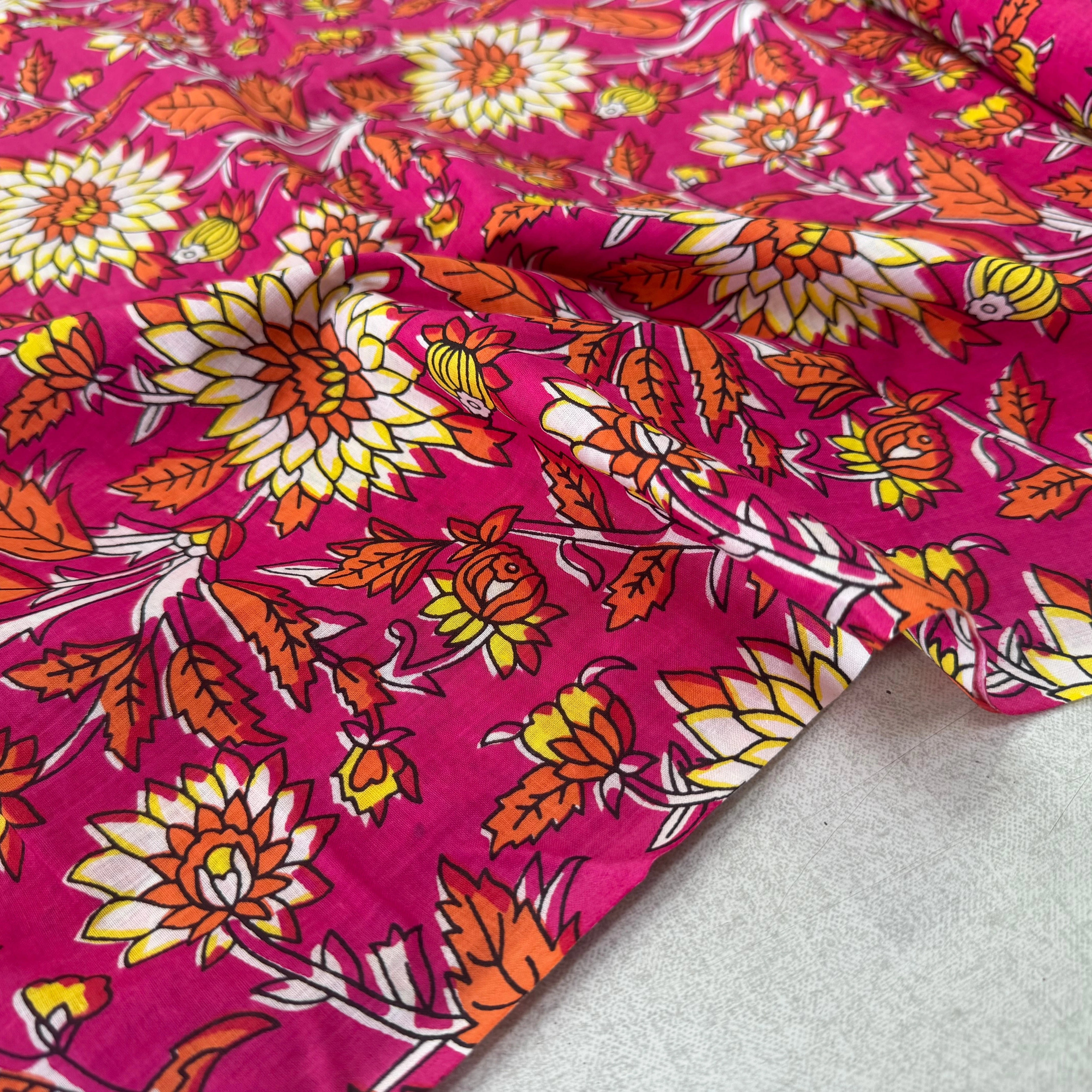 COTON INDIEN TAJ-MAHAL 018 FUCHSIA LAIZE 110 - My Little Coupon