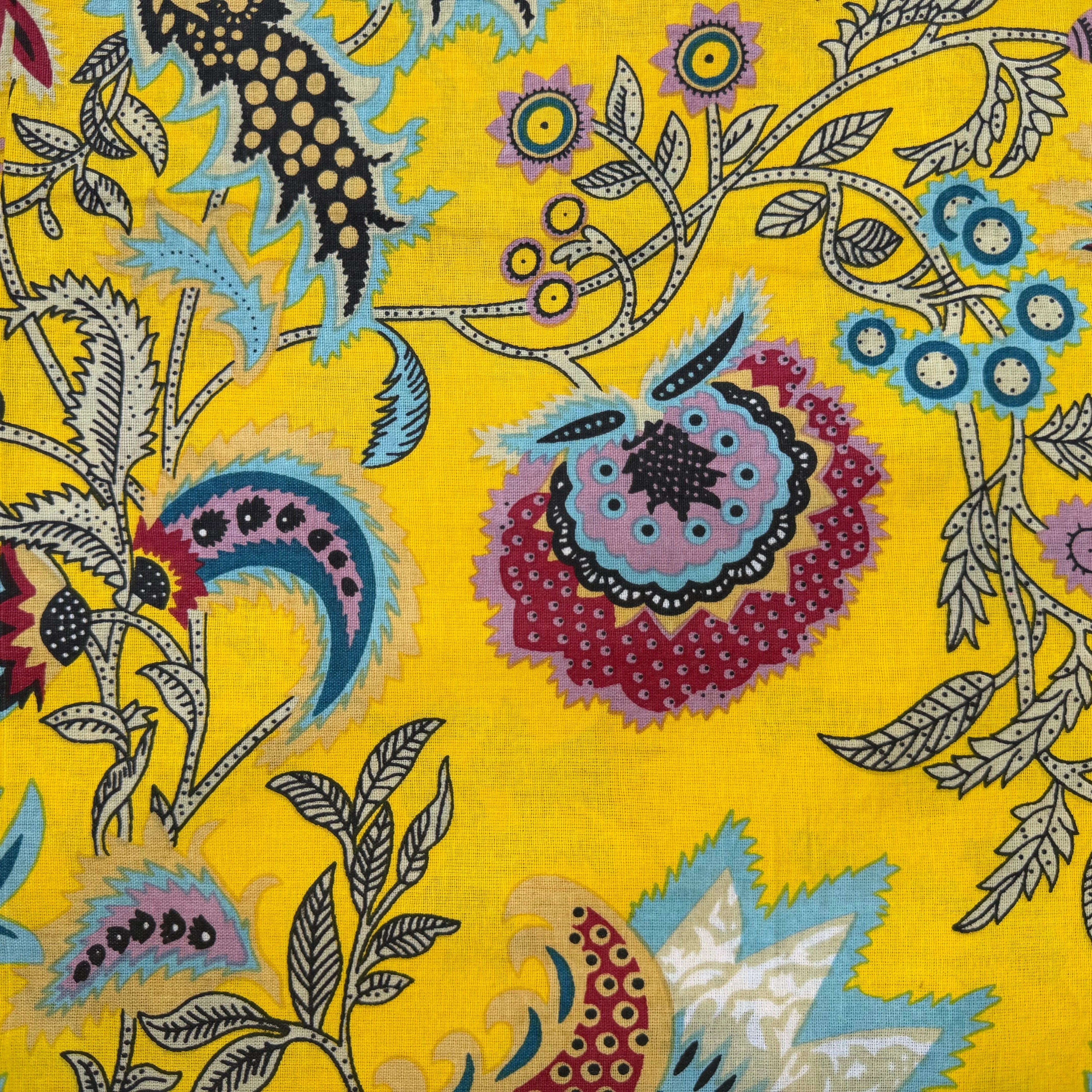 COTON INDIEN TAJ-MAHAL 026 JAUNE LAIZE 110 - My Little Coupon