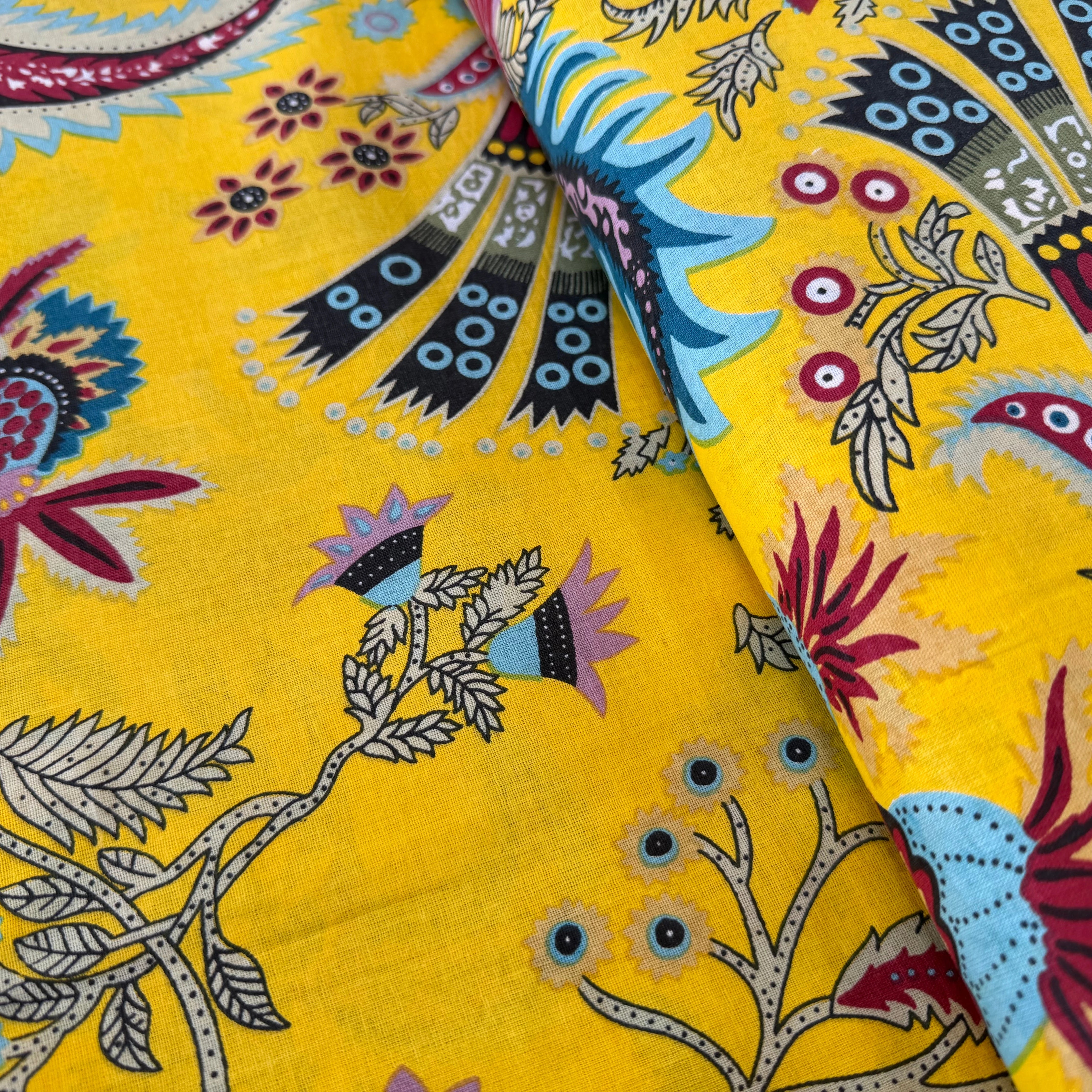 COTON INDIEN TAJ-MAHAL 026 JAUNE LAIZE 110 - My Little Coupon