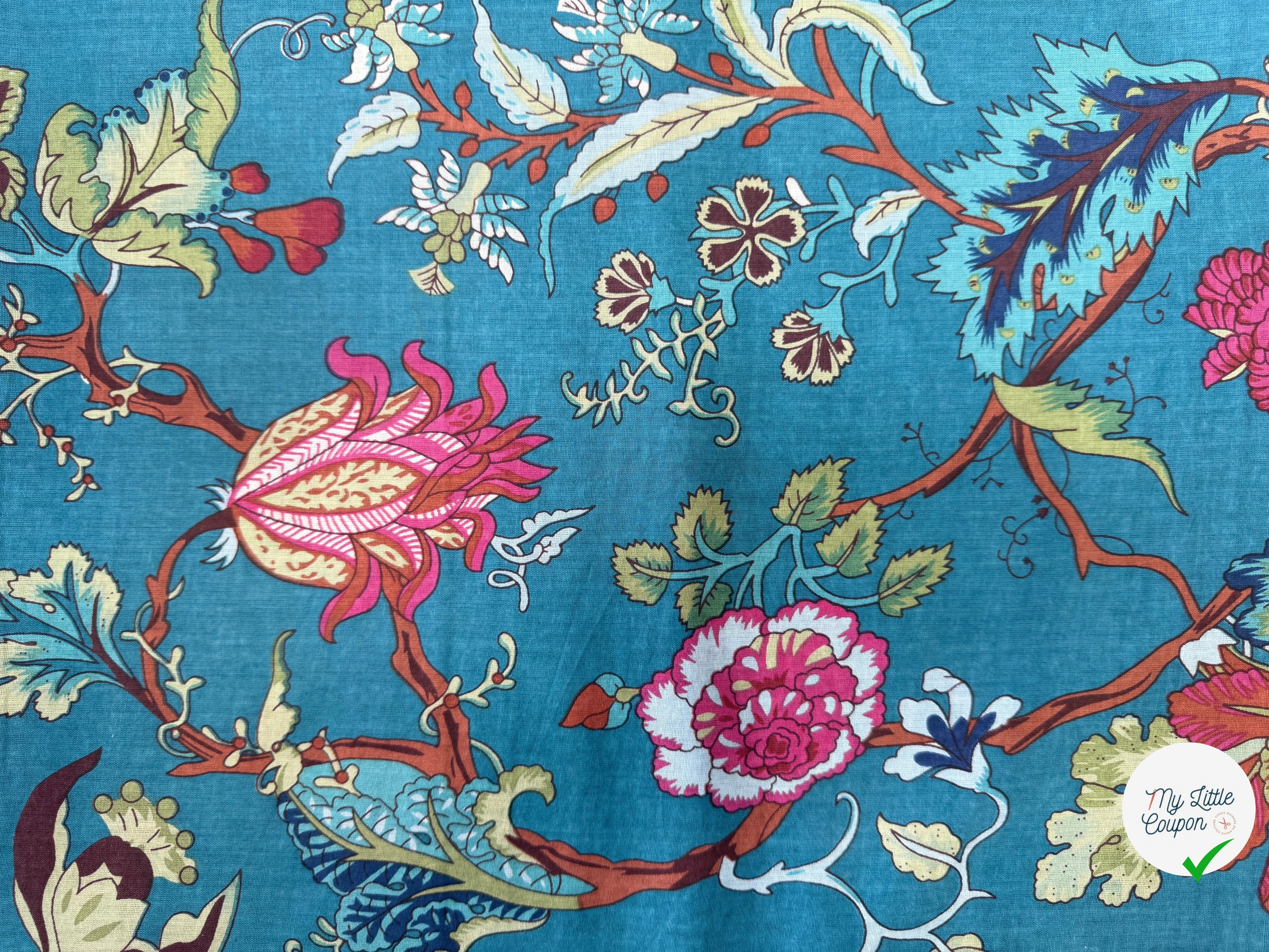 COTON INDIEN TAJ-MAHAL 028 BLEU LAIZE 110 - My Little Coupon