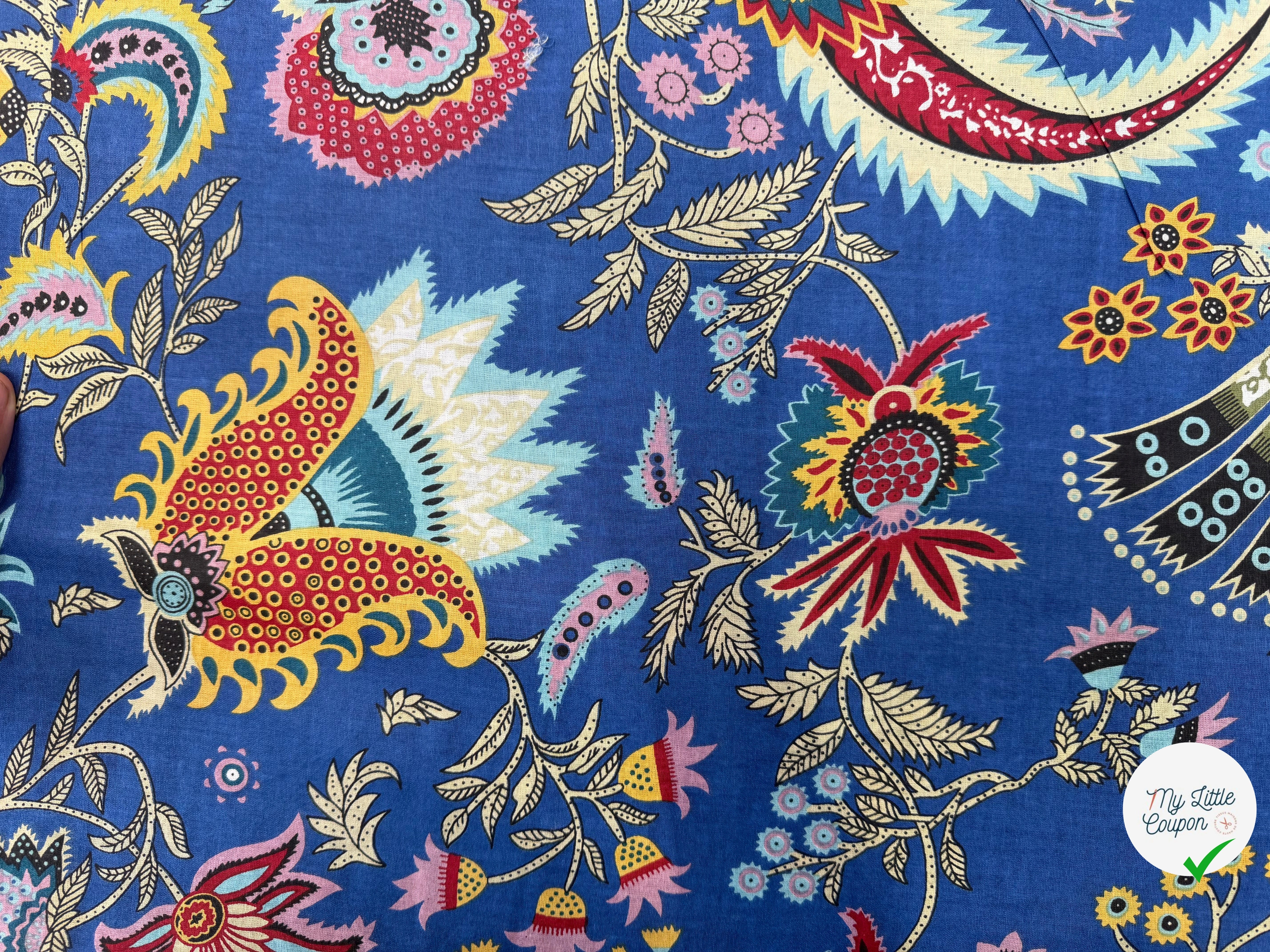 COTON INDIEN TAJ-MAHAL 029 BLEU LAIZE 110 - My Little Coupon