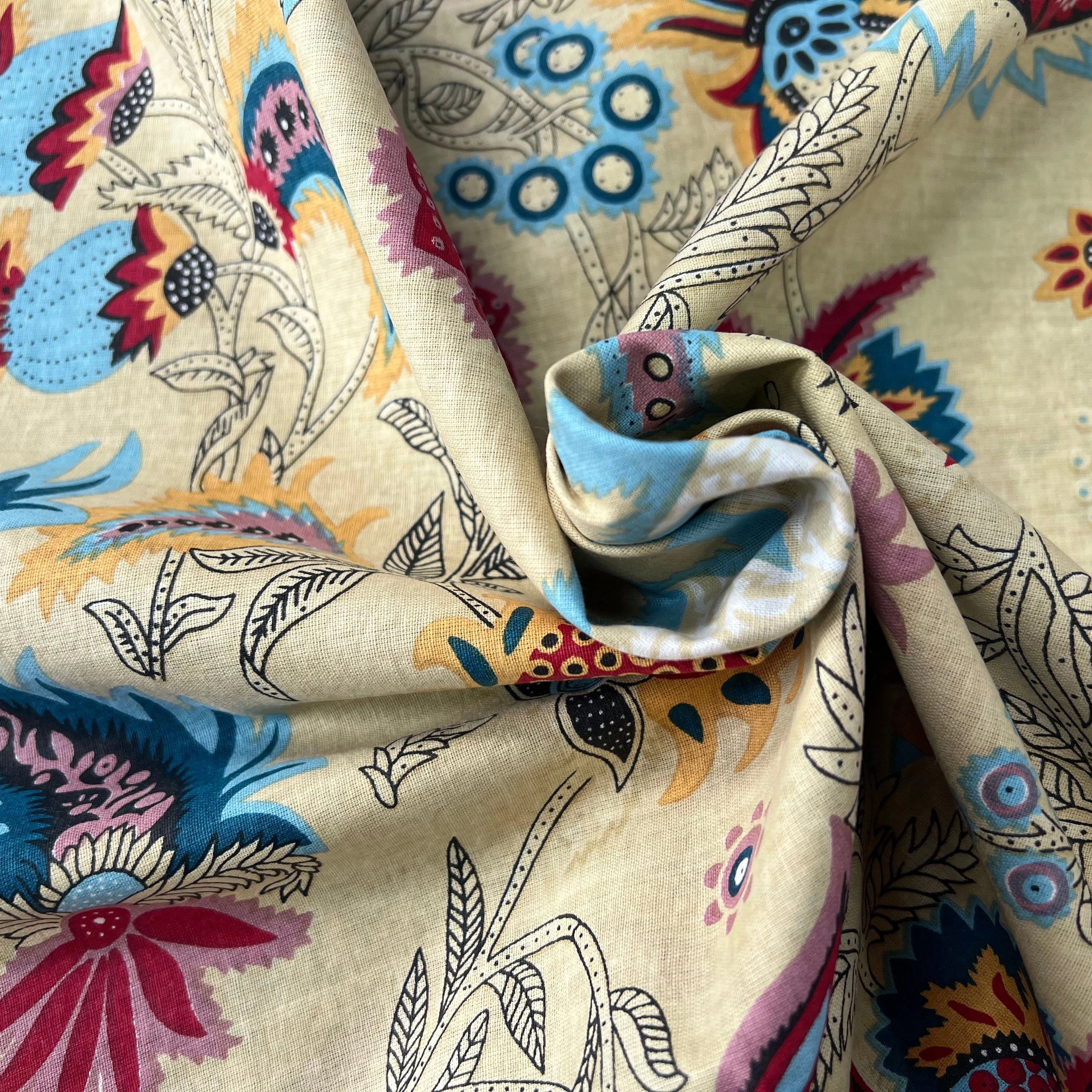COTON INDIEN TAJ-MAHAL 031 BEIGE LAIZE 110 - My Little Coupon