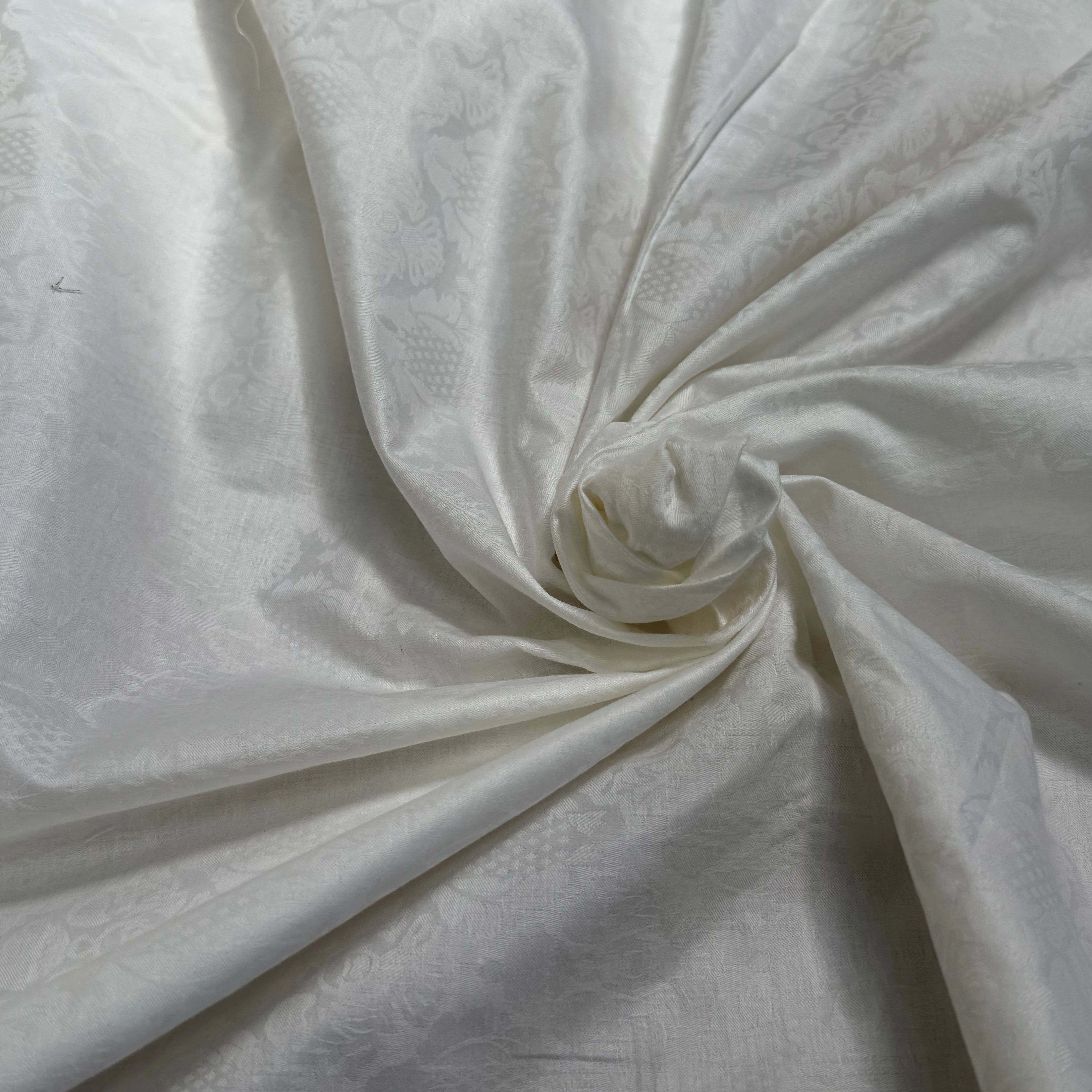 COTON JACQUARD DAMASSÉ BLANC 280 DE LAIZE SOFT TOUCHÉ - My Little Coupon