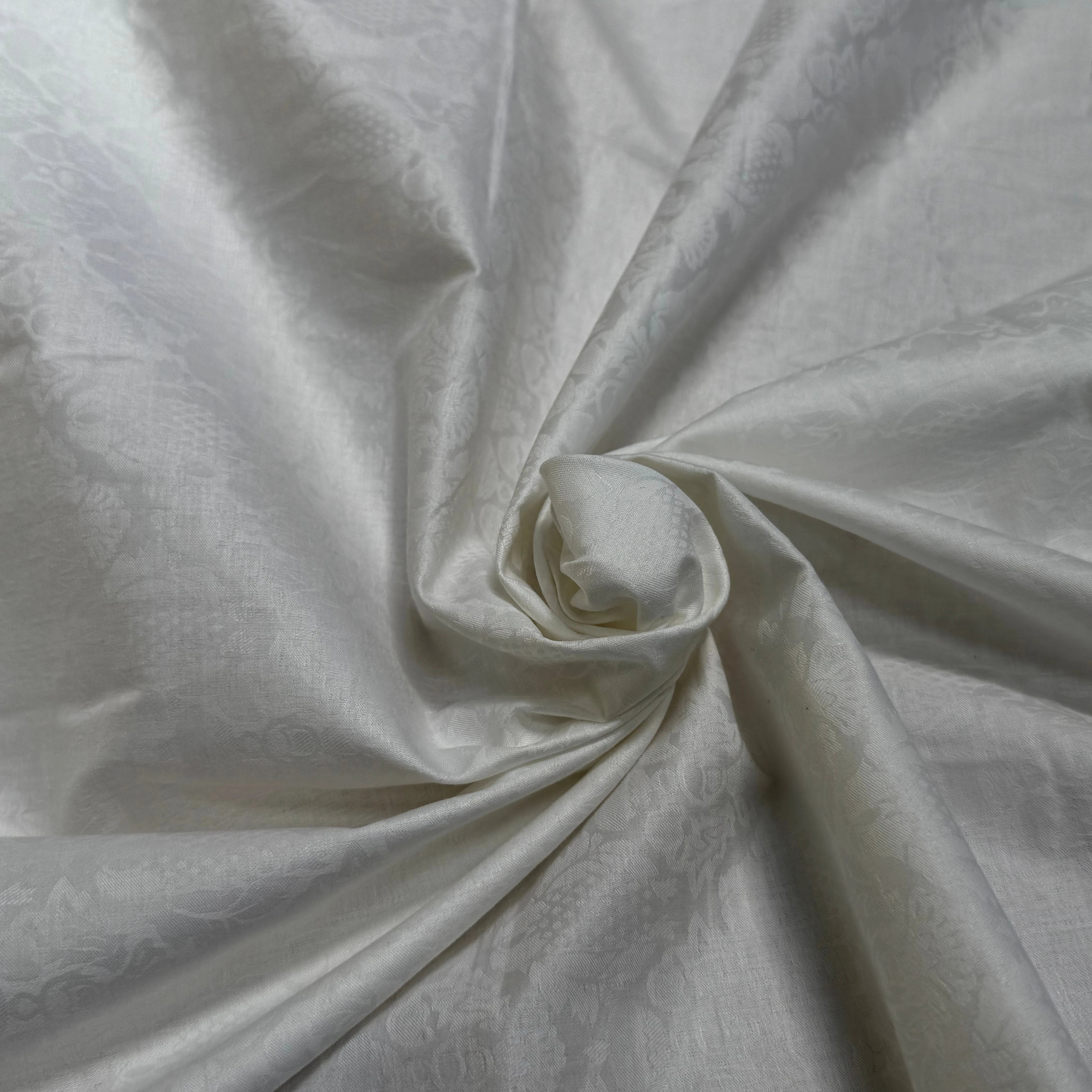COTON JACQUARD DAMASSÉ BLANC 280 DE LAIZE SOFT TOUCHÉ - My Little Coupon