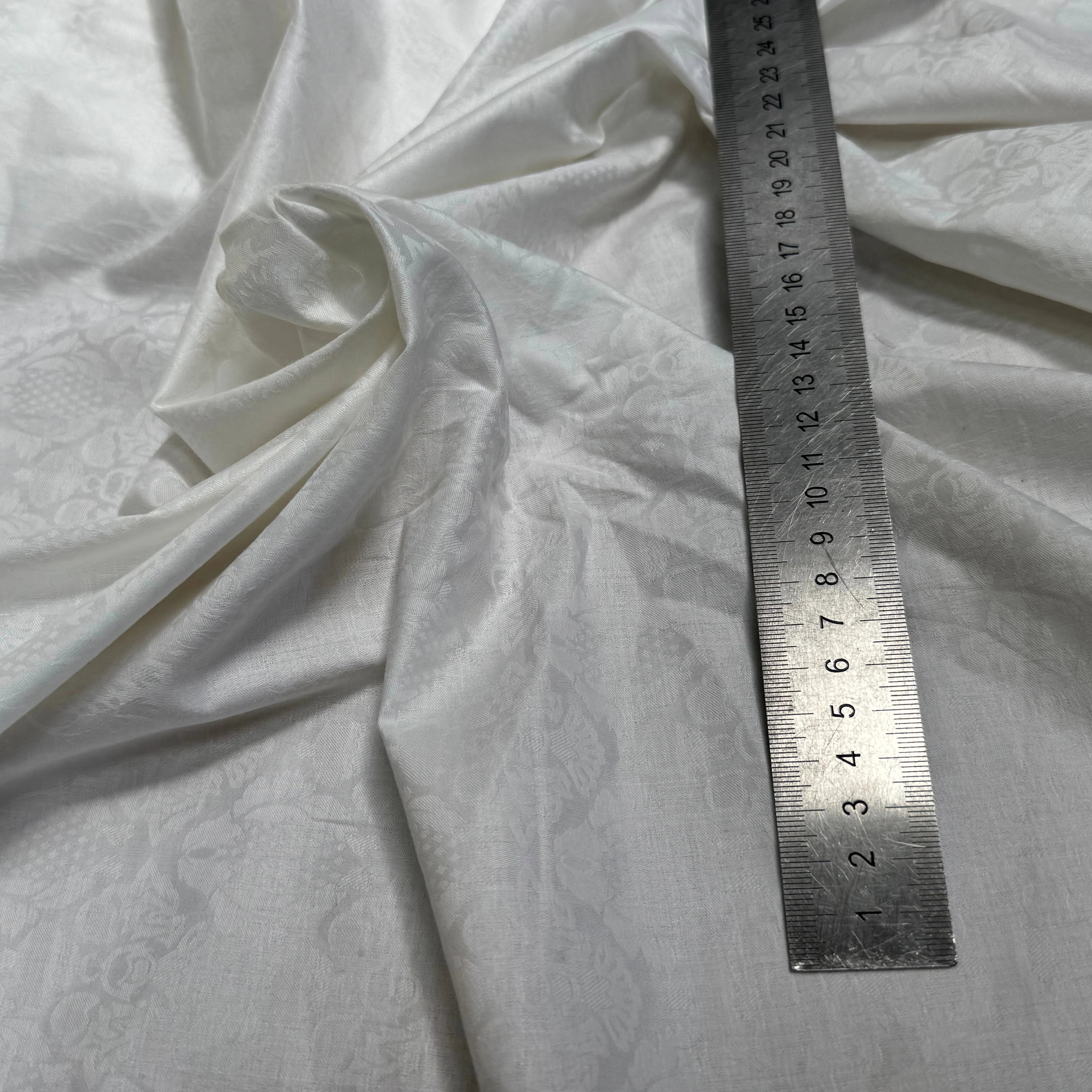 COTON JACQUARD DAMASSÉ BLANC 280 DE LAIZE SOFT TOUCHÉ - My Little Coupon