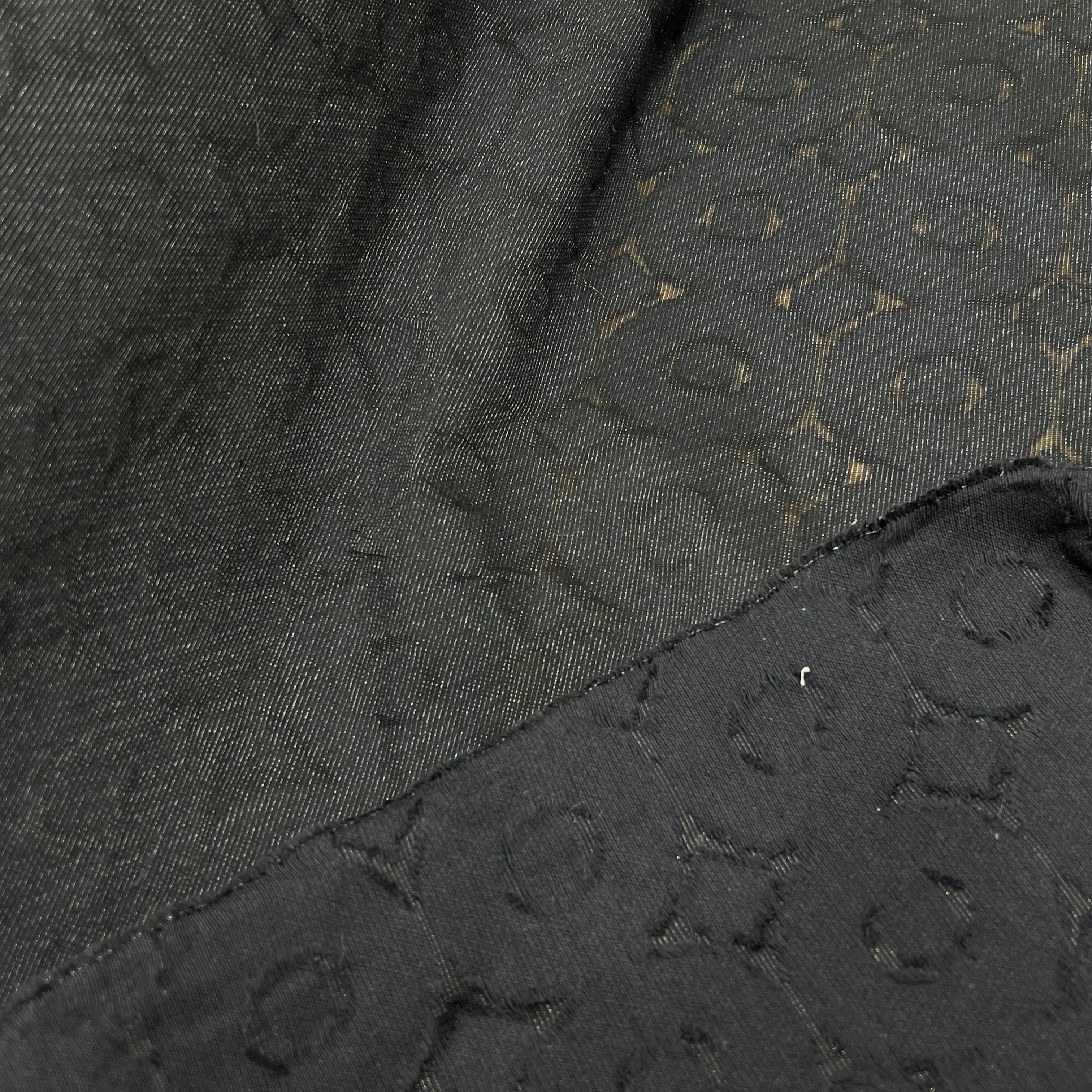 COTON JACQUARD DÉVORÉE NOIR CICULAIRE VISCOSE 5% MÉTAL - My Little Coupon