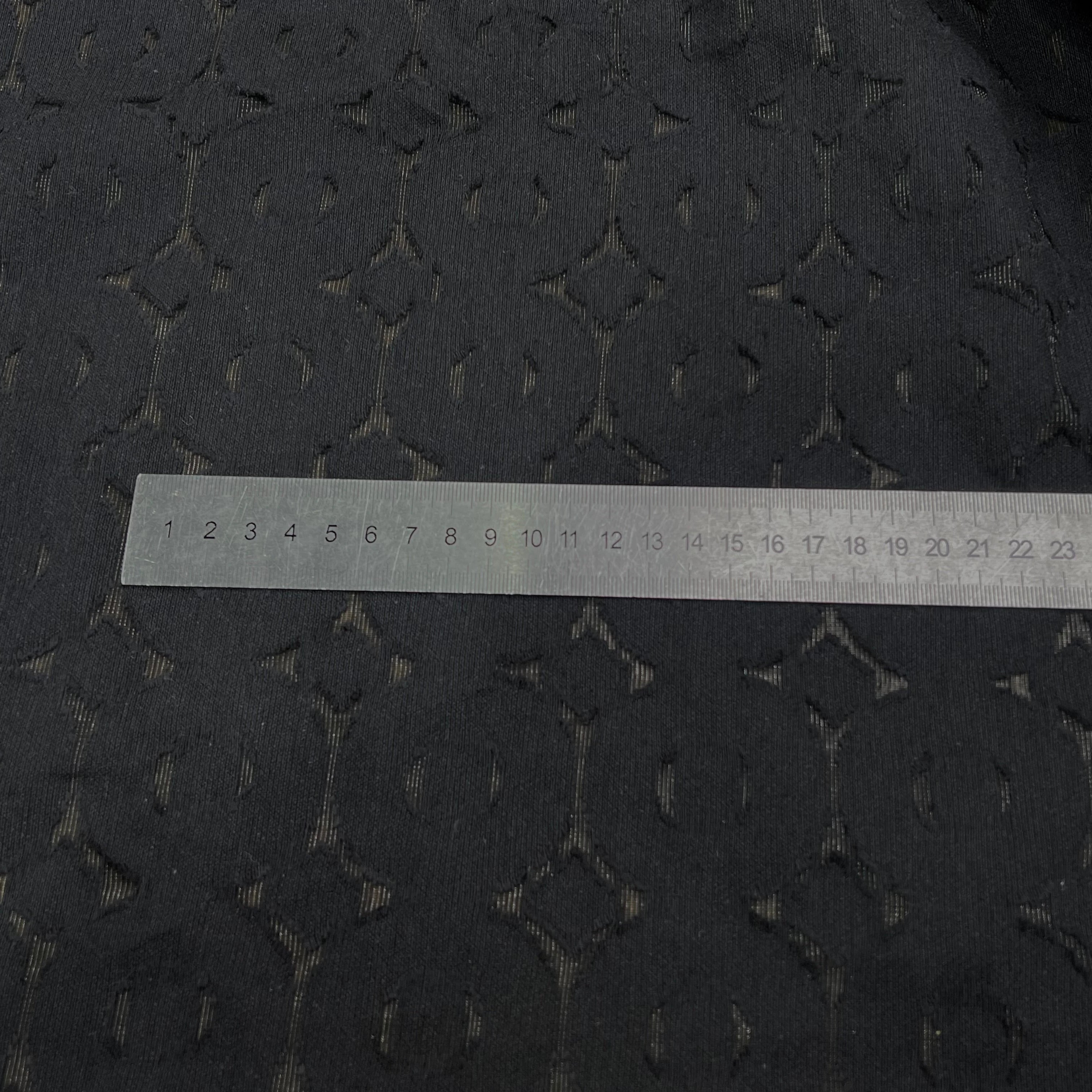 COTON JACQUARD DÉVORÉE NOIR CICULAIRE VISCOSE 5% MÉTAL - My Little Coupon